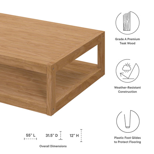Barkley Teak Wood Outdoor Coffee Table