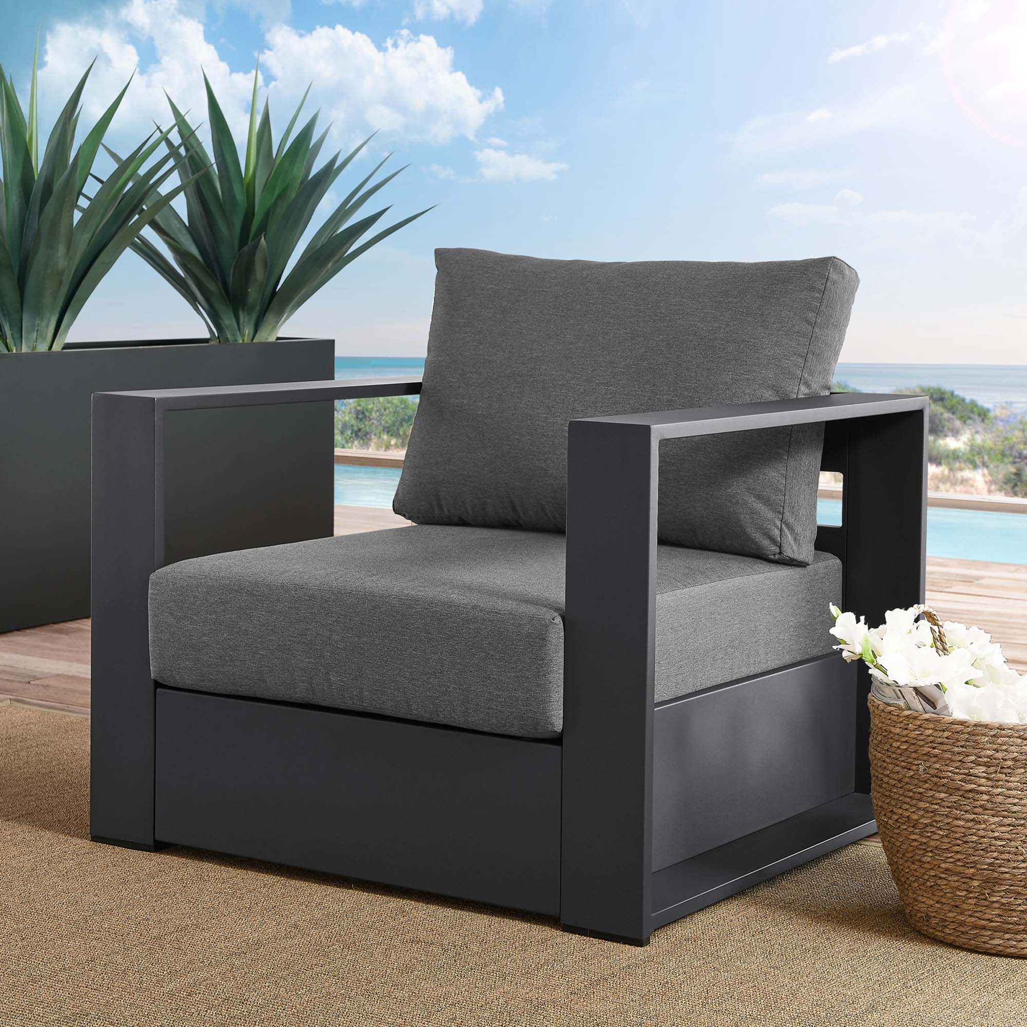Tulsa Outdoor Powder Coated Aluminum Armchair