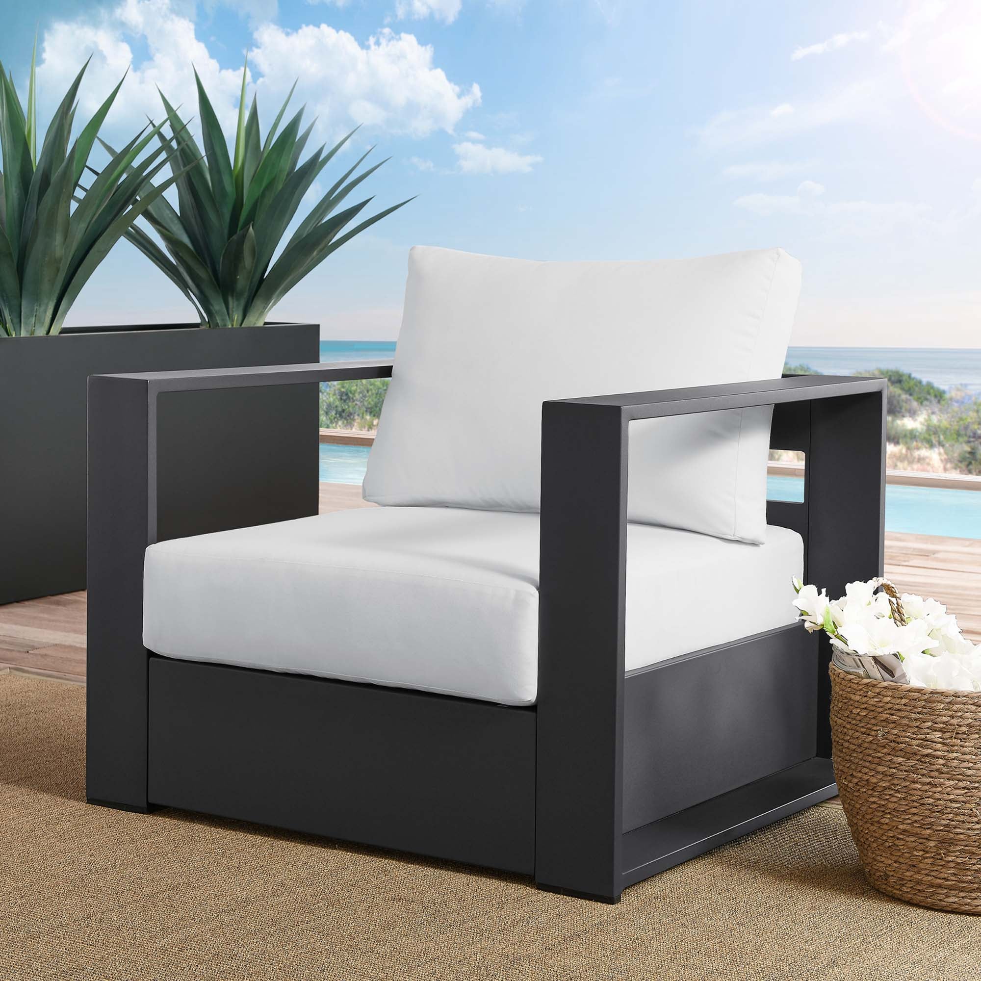 Tulsa Outdoor Powder Coated Aluminum Armchair
