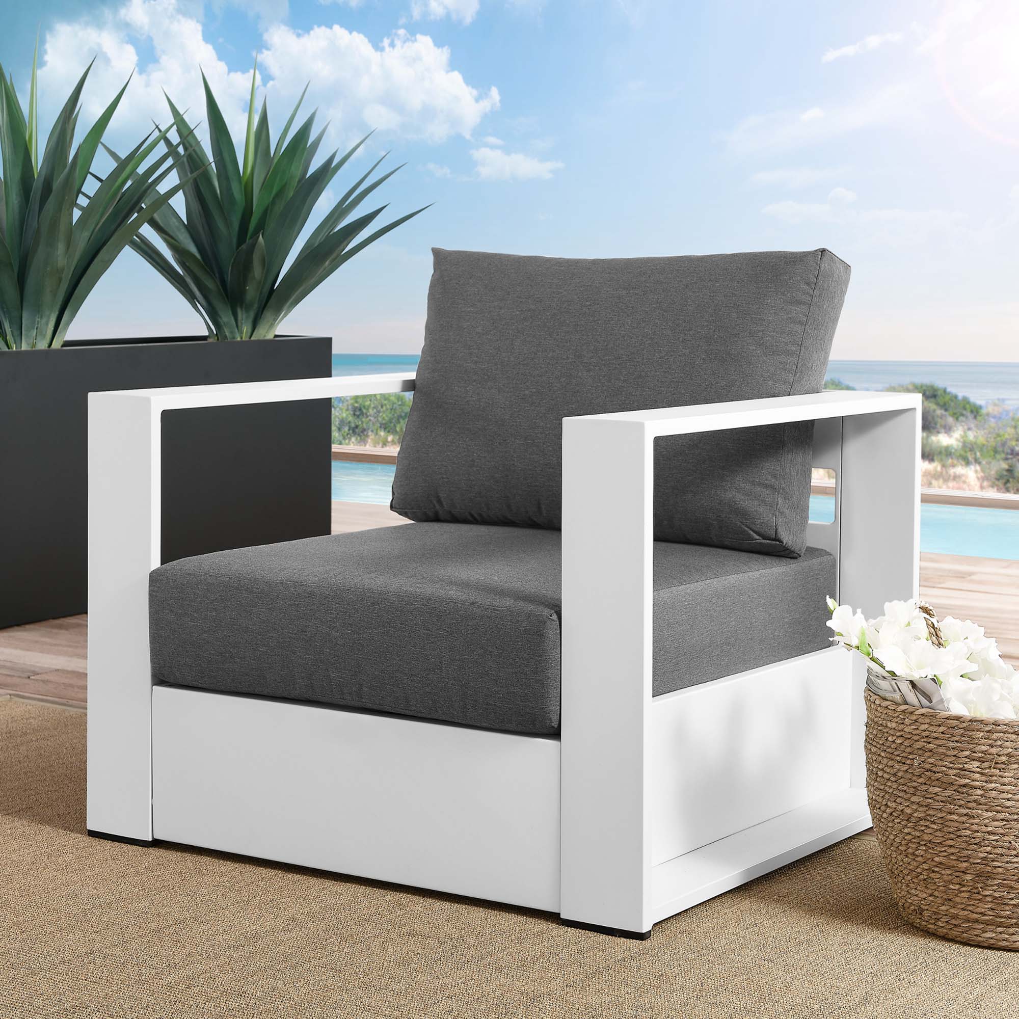 Tulsa Outdoor Powder Coated Aluminum Armchair