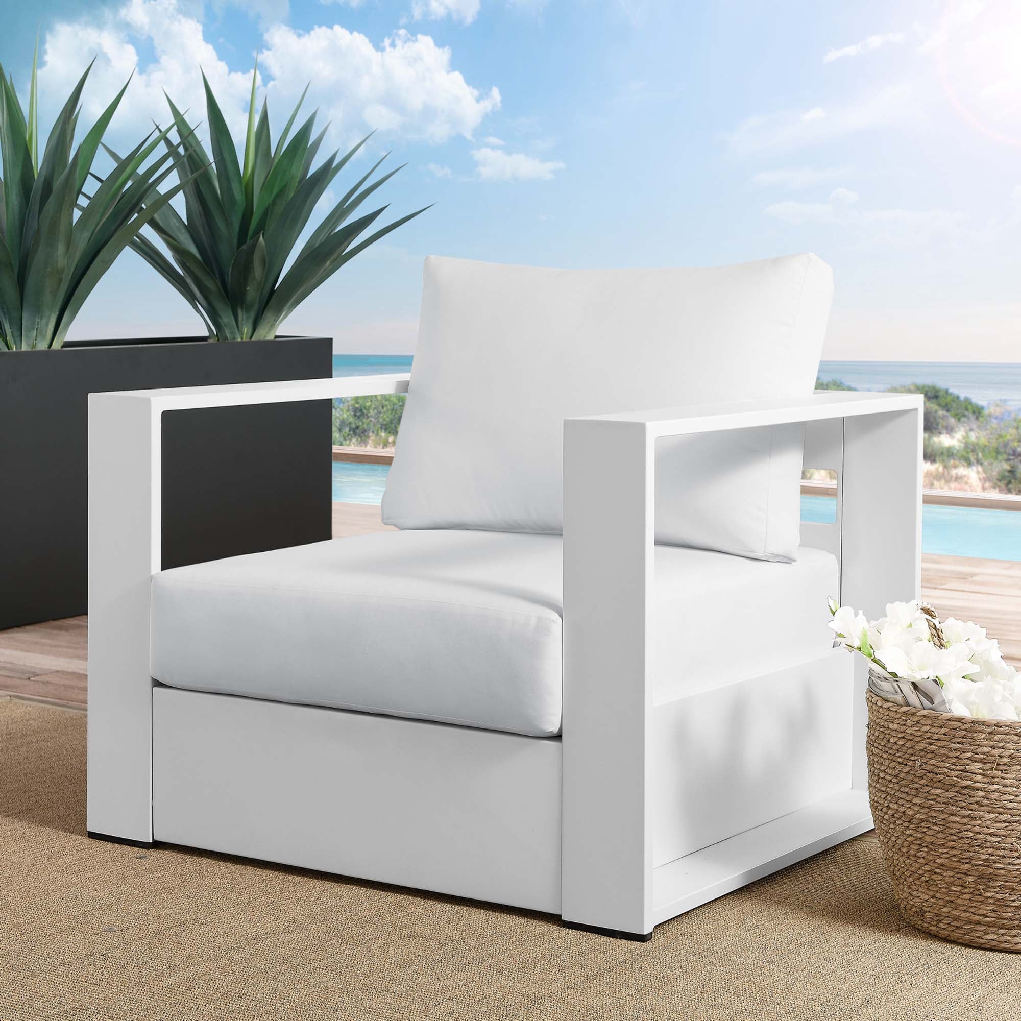 Tulsa Outdoor Powder Coated Aluminum Armchair