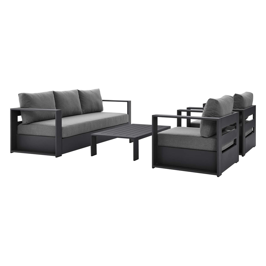 Tulsa 4 Piece Outdoor Powder Coated Aluminum Set