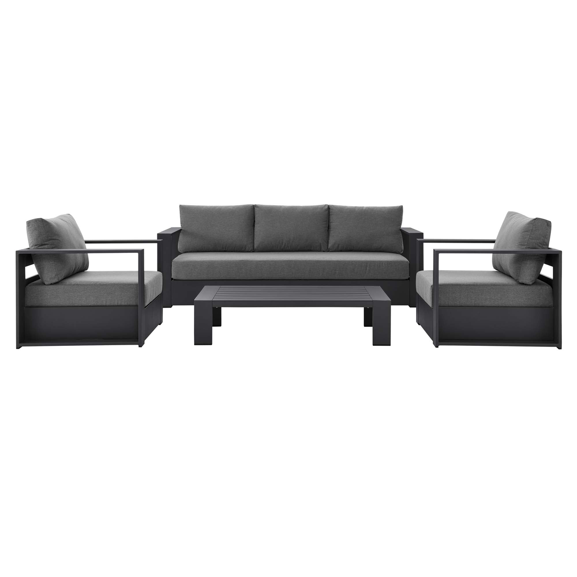 Tulsa 4 Piece Outdoor Powder Coated Aluminum Set