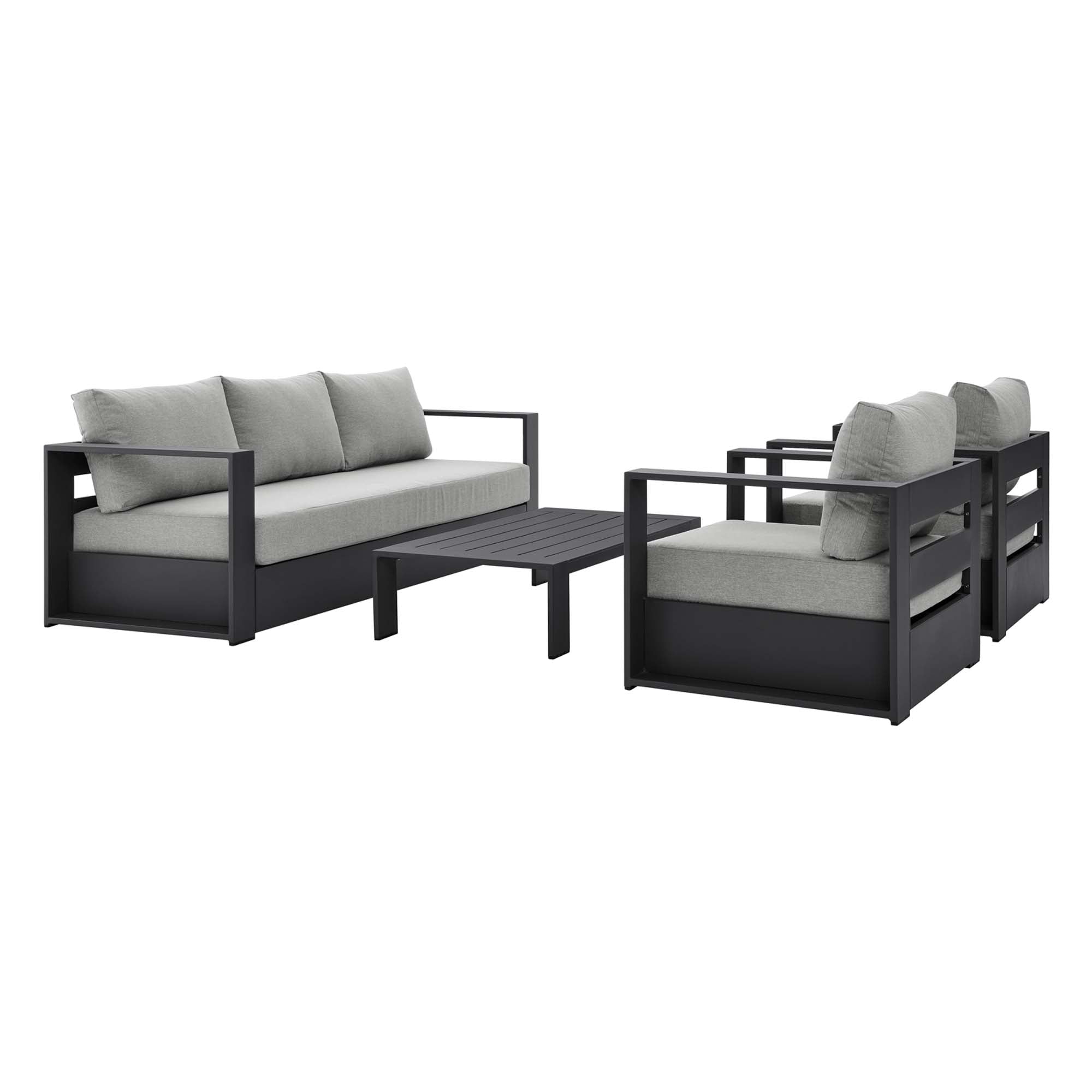 Tulsa 4 Piece Outdoor Powder Coated Aluminum Set