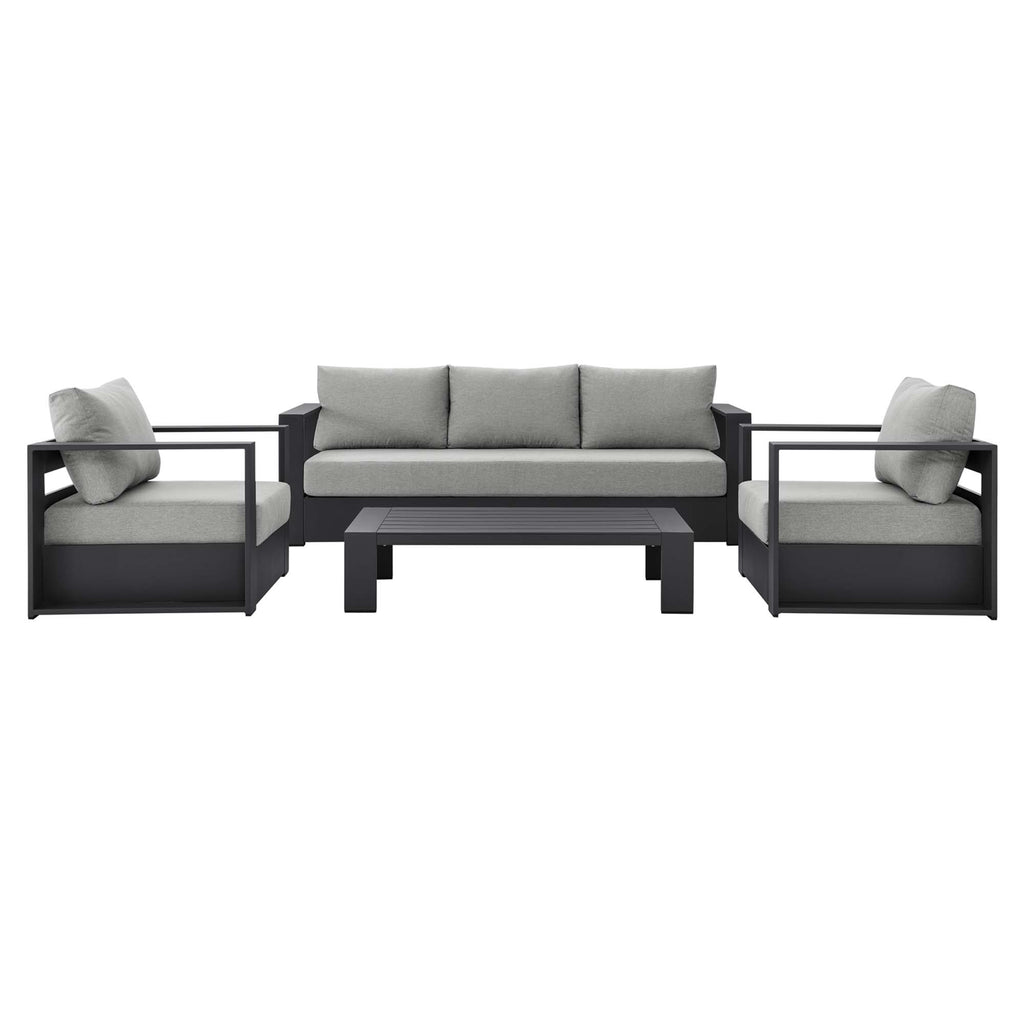 Tulsa 4 Piece Outdoor Powder Coated Aluminum Set