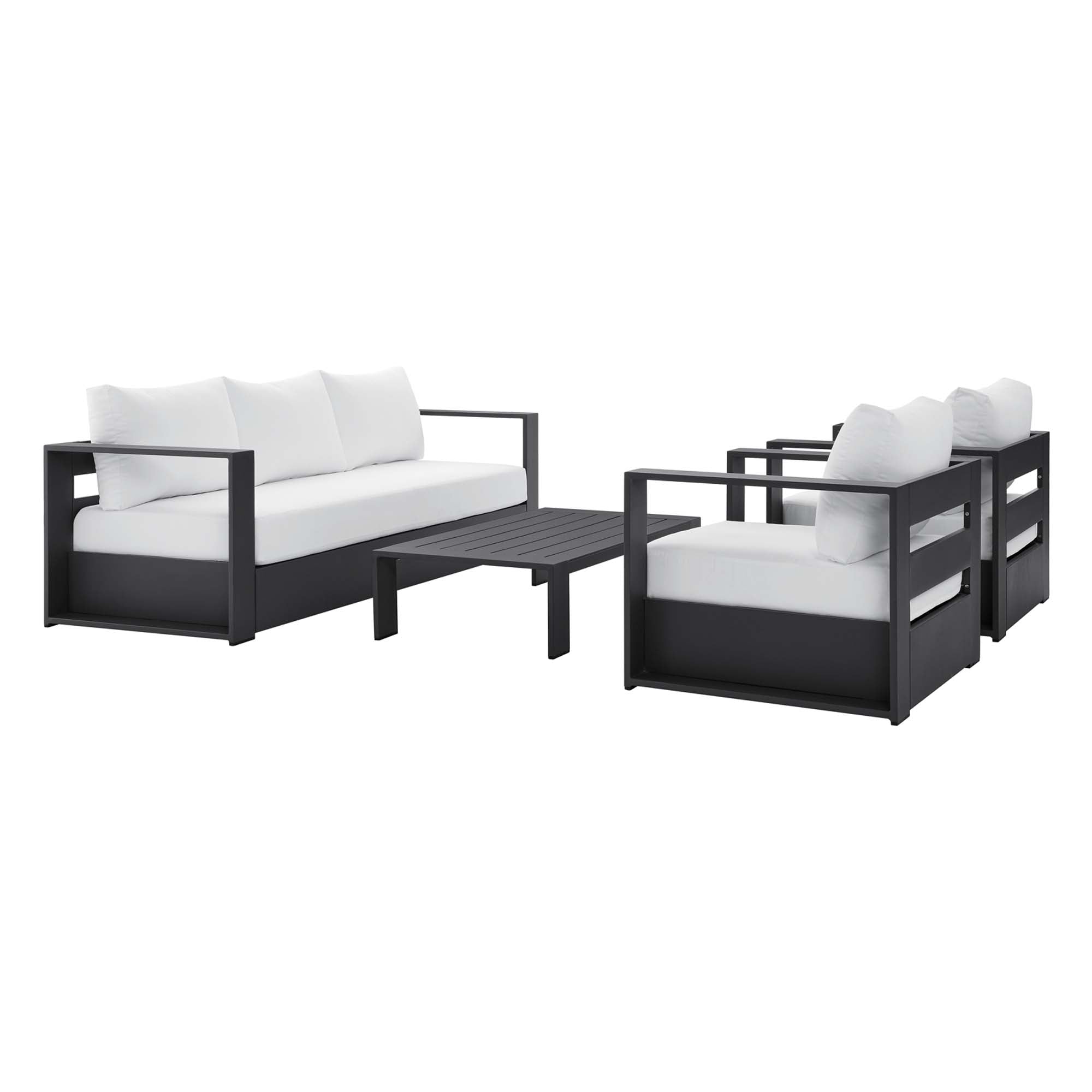 Tulsa 4 Piece Outdoor Powder Coated Aluminum Set