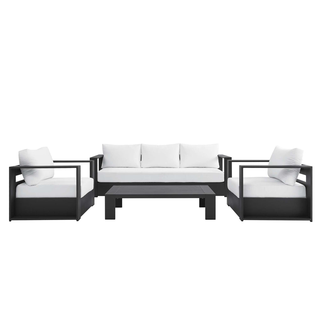 Tulsa 4 Piece Outdoor Powder Coated Aluminum Set