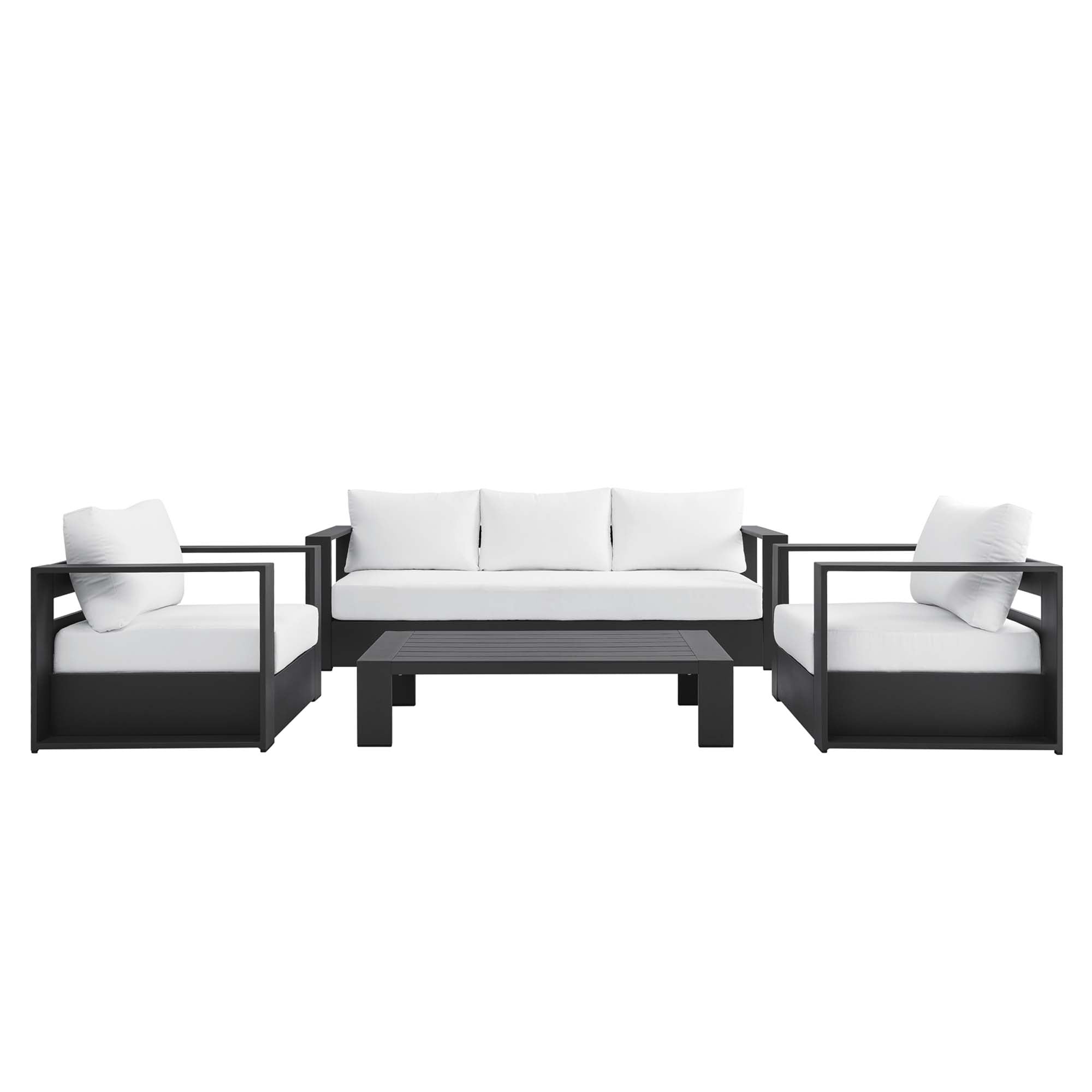 Tulsa 4 Piece Outdoor Powder Coated Aluminum Set