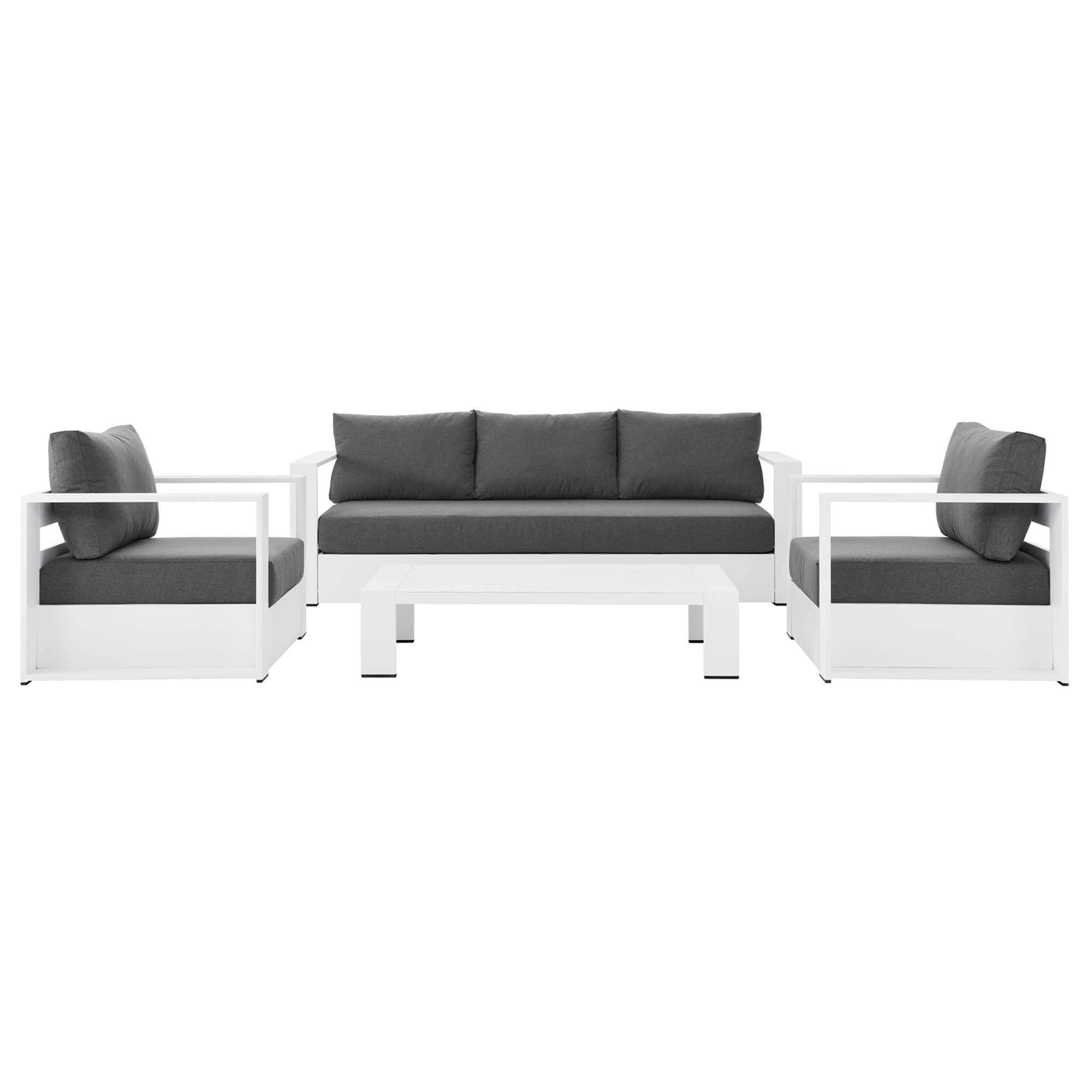 Tulsa 4 Piece Outdoor Powder Coated Aluminum Set
