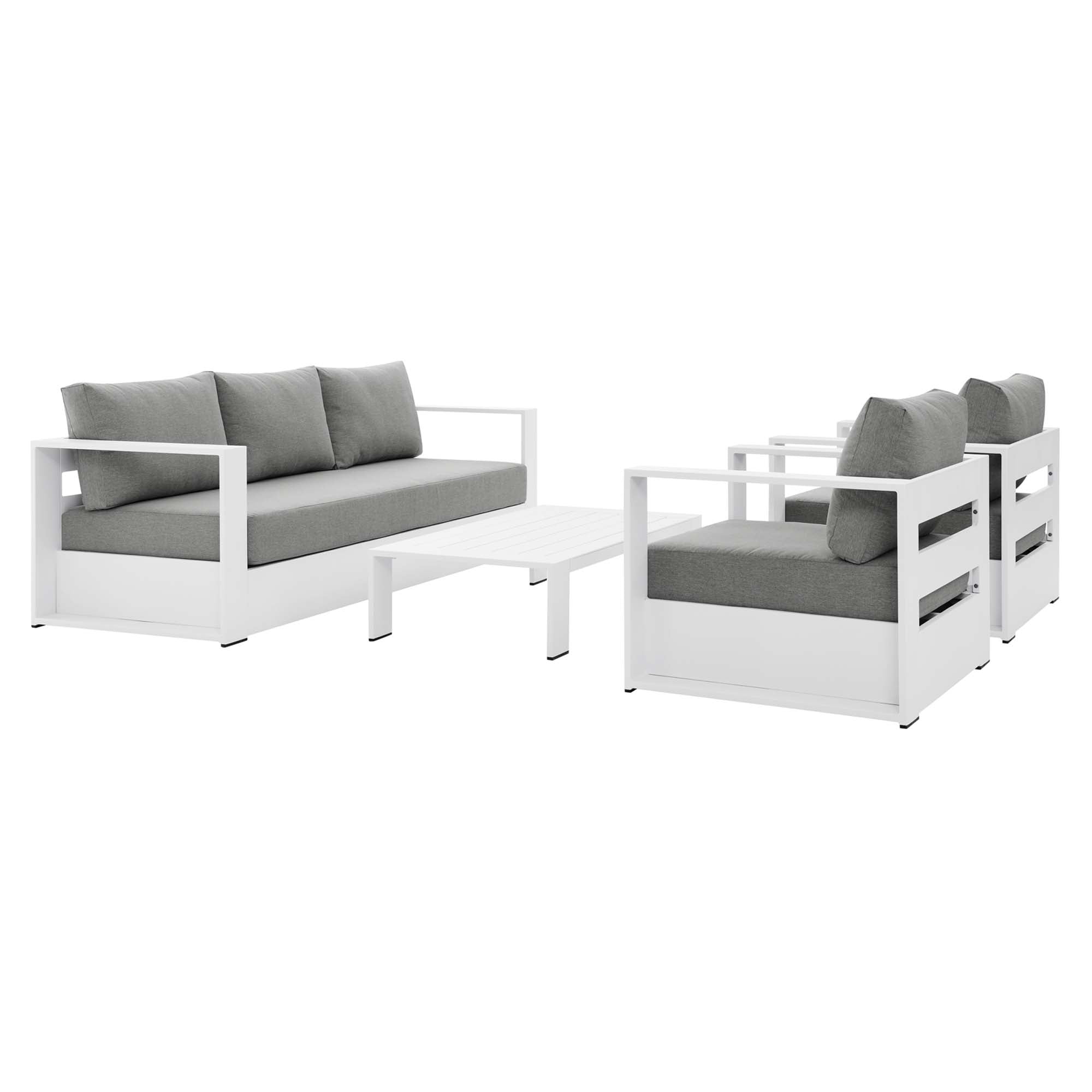 Tulsa 4 Piece Outdoor Powder Coated Aluminum Set