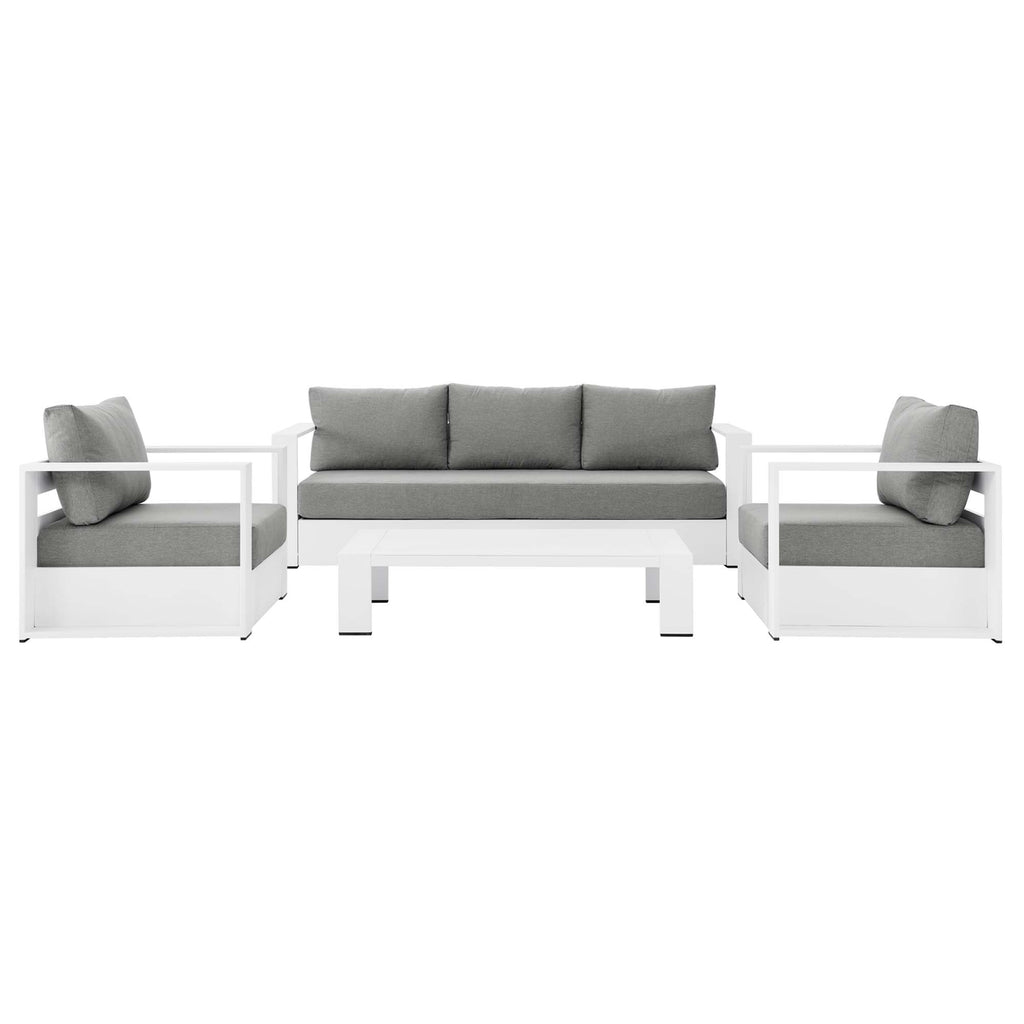 Tulsa 4 Piece Outdoor Powder Coated Aluminum Set