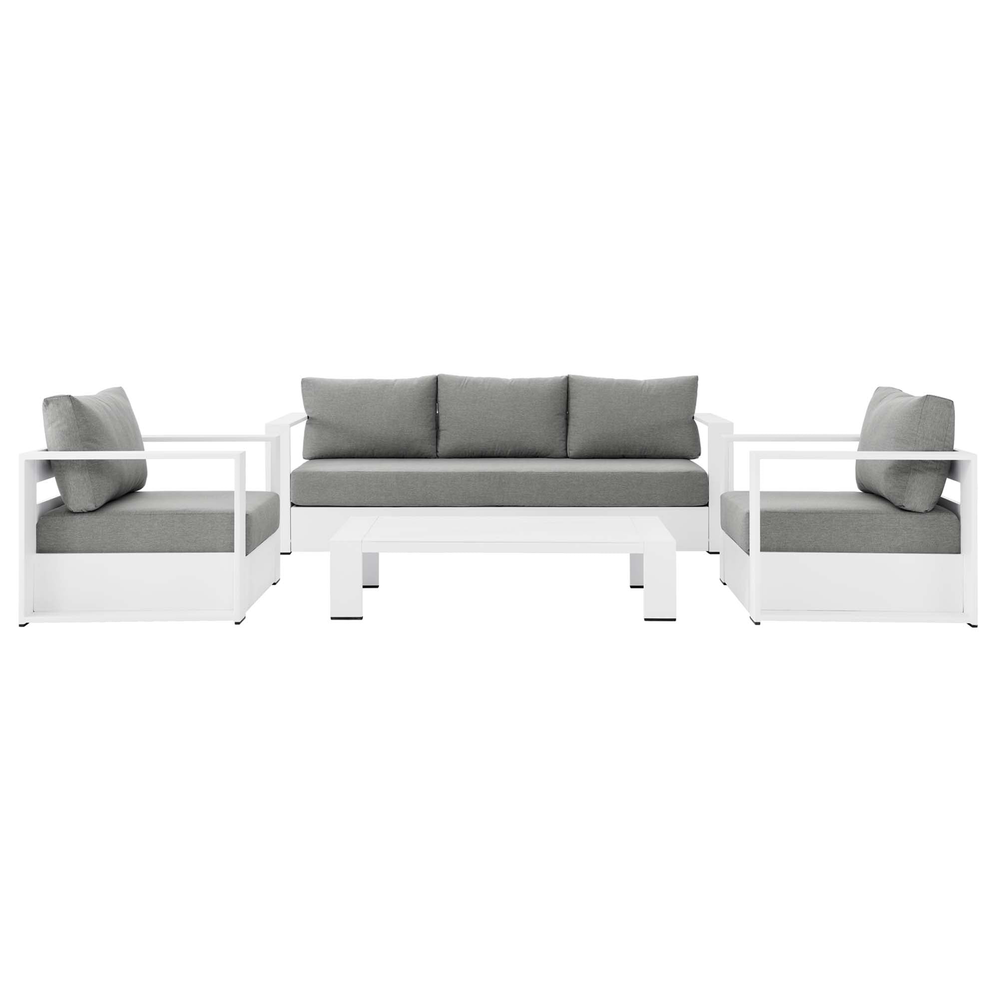 Tulsa 4 Piece Outdoor Powder Coated Aluminum Set