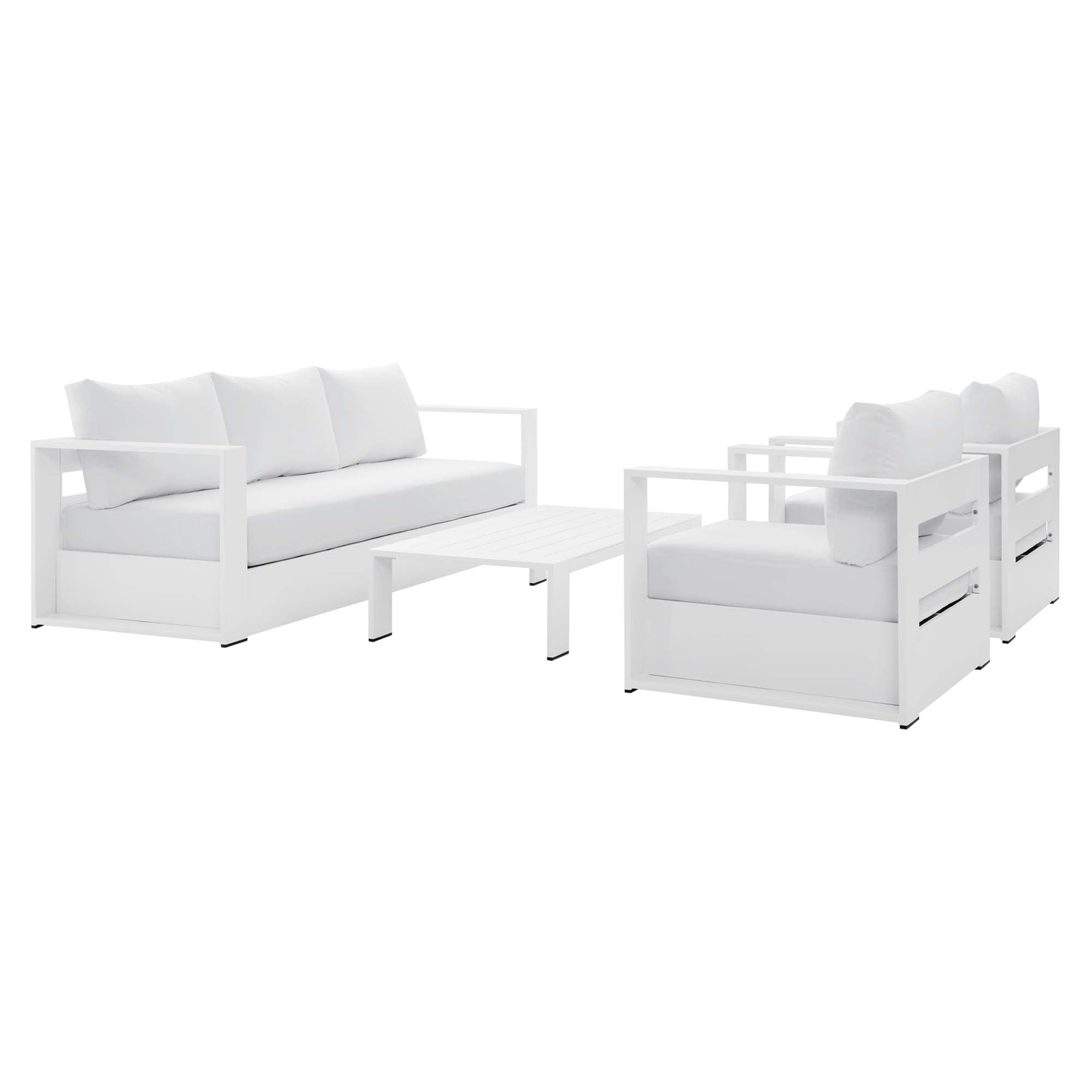 Tulsa 4 Piece Outdoor Powder Coated Aluminum Set