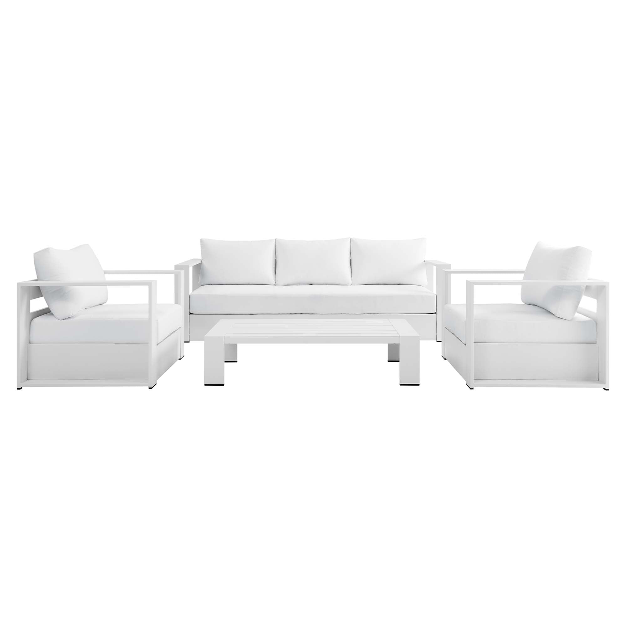 Tulsa 4 Piece Outdoor Powder Coated Aluminum Set