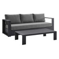 Tulsa 2 Piece Outdoor Powder Coated Aluminum Sofa and Coffee Table Set