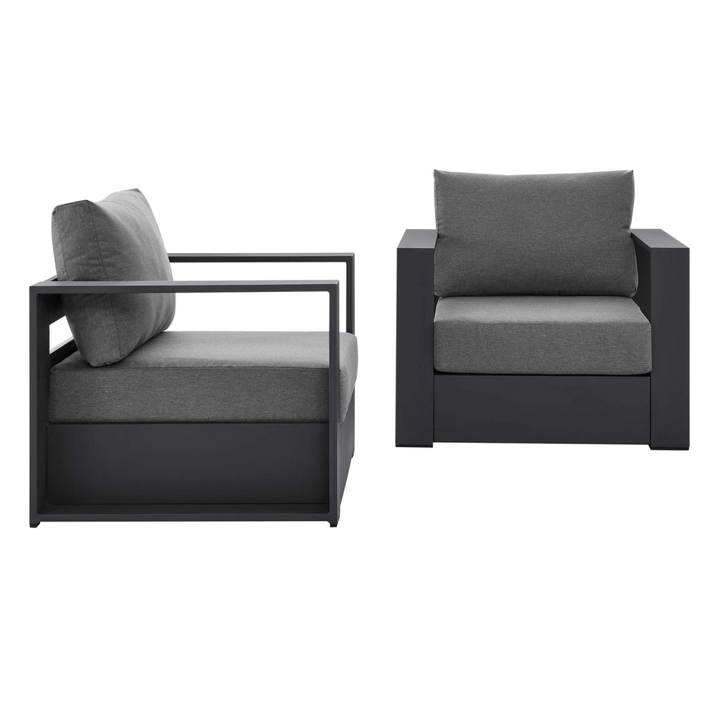 Tulsa 2 Piece Outdoor Powder Coated Aluminum Armchair Set of 2