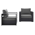 Tulsa 2 Piece Outdoor Powder Coated Aluminum Armchair Set of 2