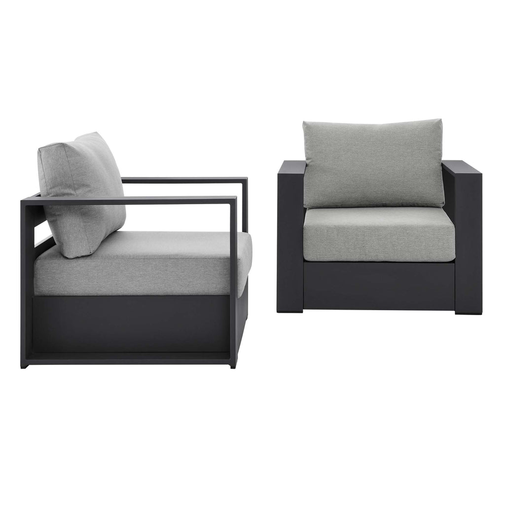 Tulsa 2 Piece Outdoor Powder Coated Aluminum Armchair Set of 2