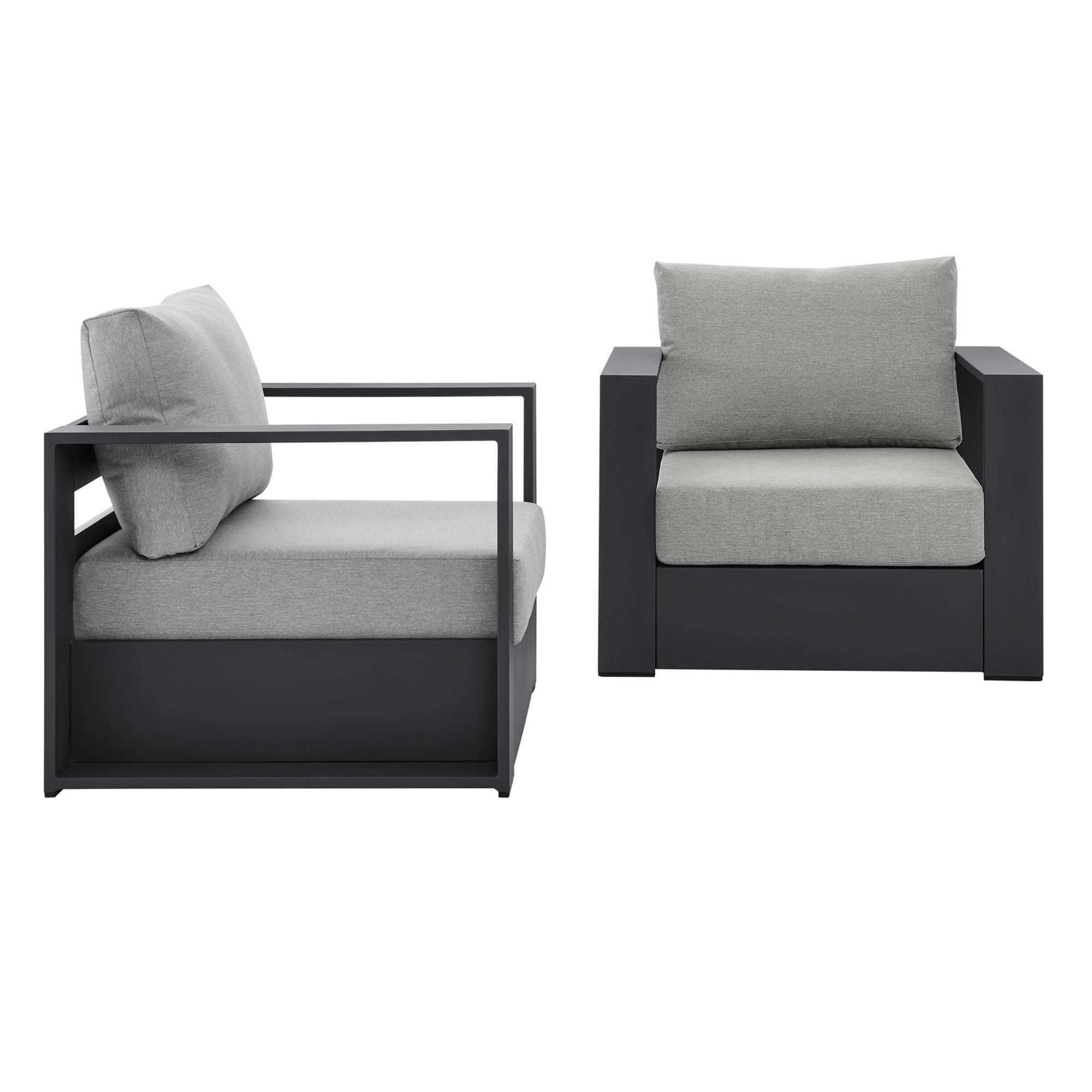 Tulsa 2 Piece Outdoor Powder Coated Aluminum Armchair Set of 2