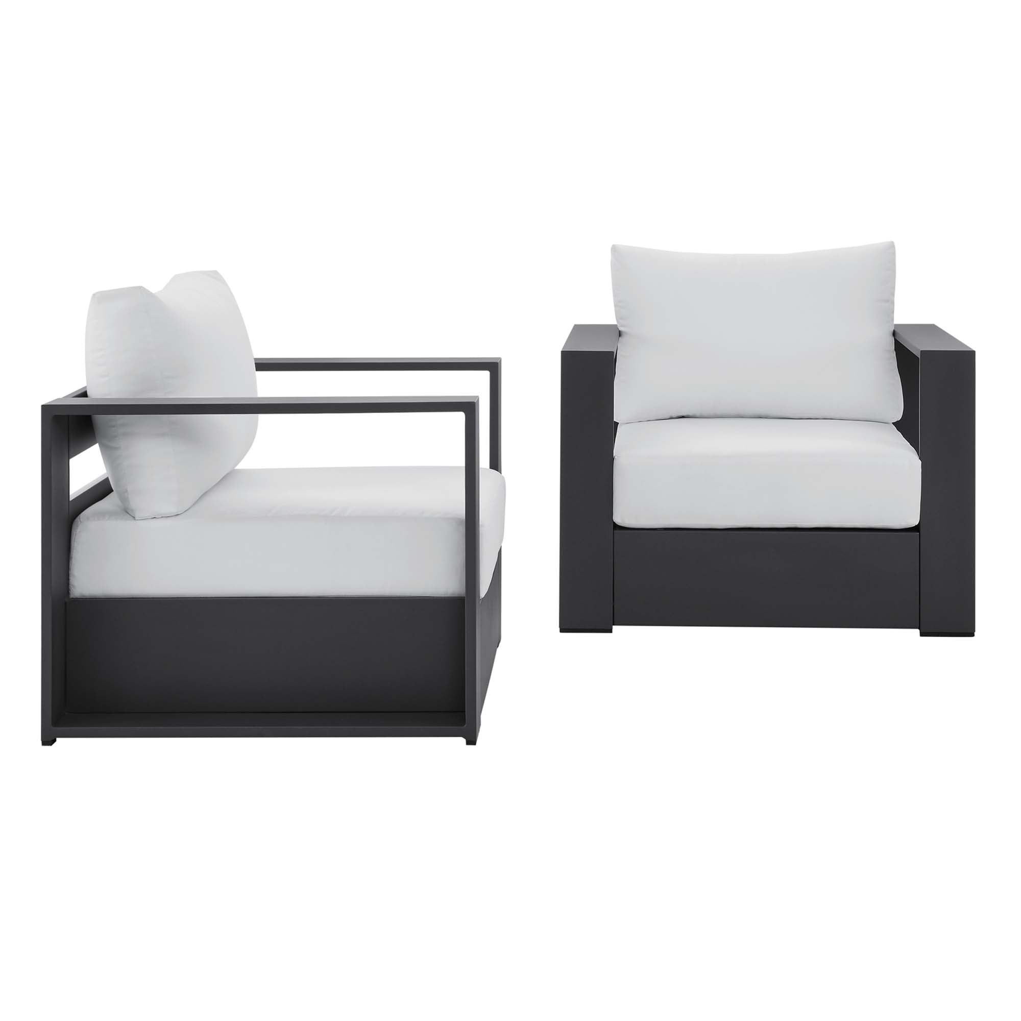 Tulsa 2 Piece Outdoor Powder Coated Aluminum Armchair Set of 2