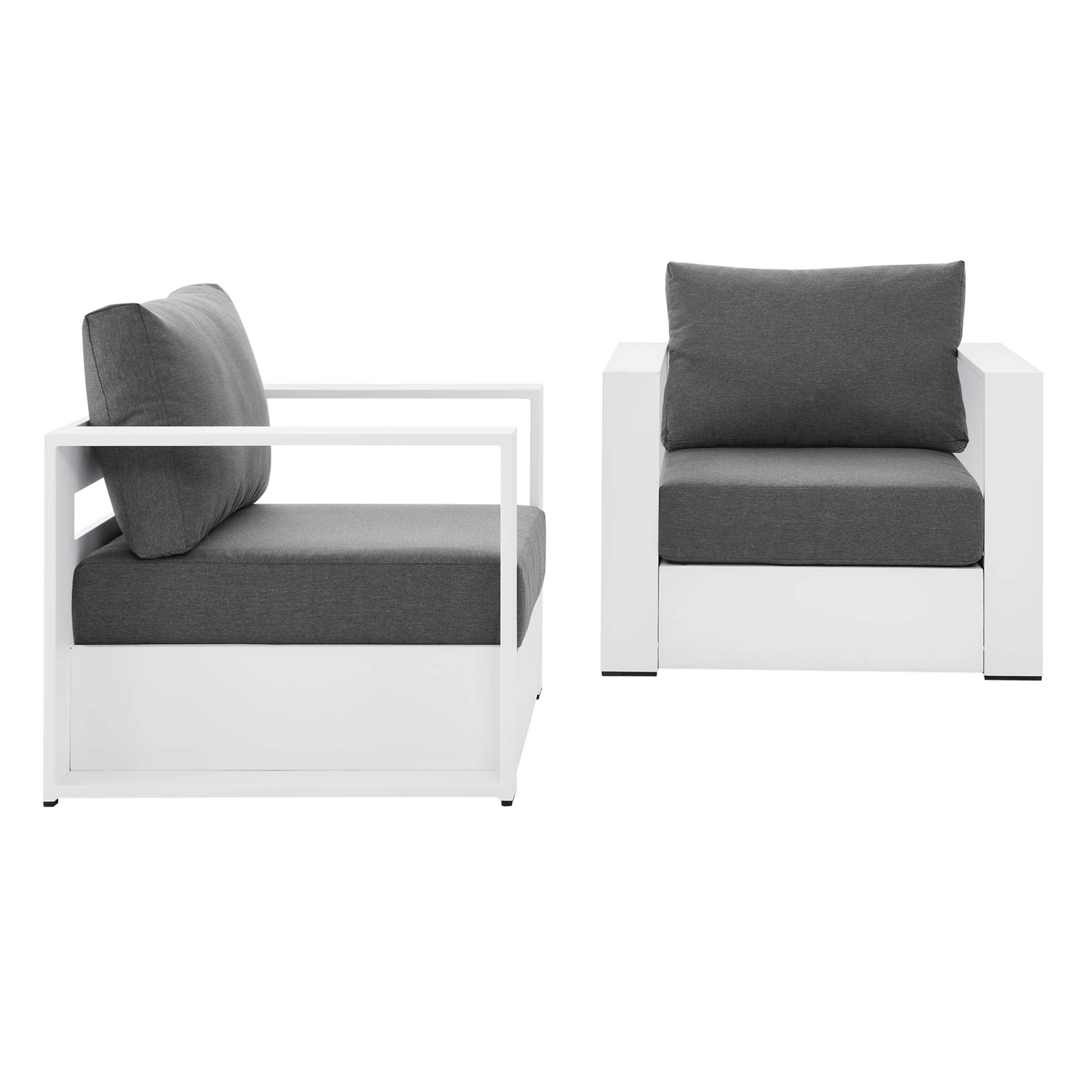 Tulsa 2 Piece Outdoor Powder Coated Aluminum Armchair Set of 2