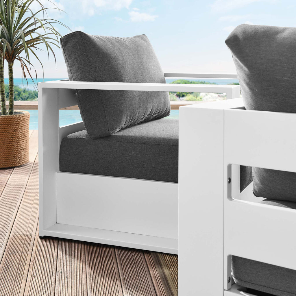 Tulsa 2 Piece Outdoor Powder Coated Aluminum Armchair Set of 2