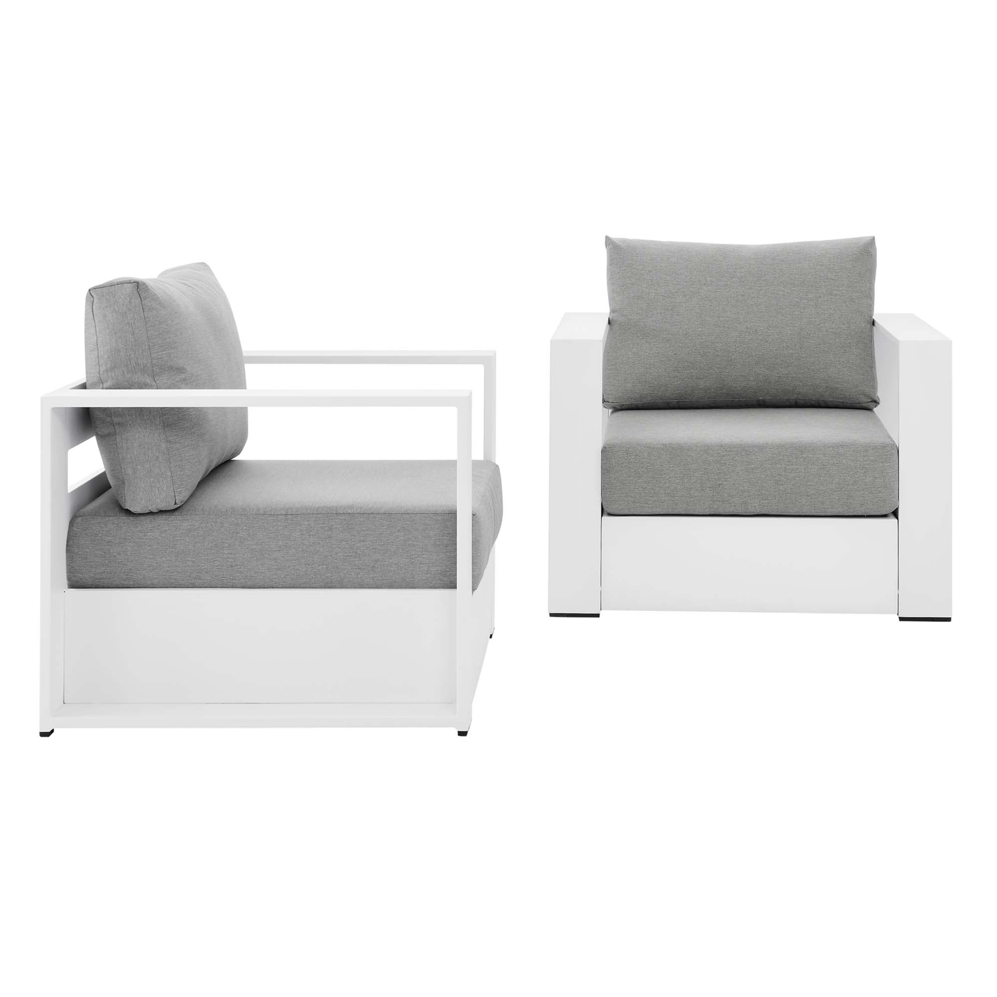 Tulsa 2 Piece Outdoor Powder Coated Aluminum Armchair Set of 2