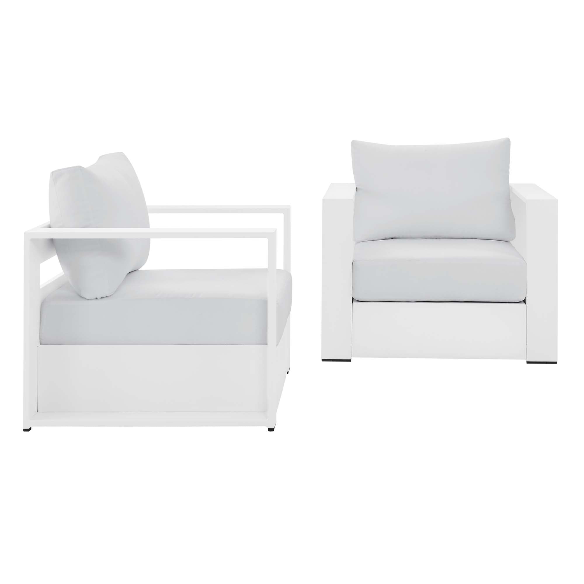 Tulsa 2 Piece Outdoor Powder Coated Aluminum Armchair Set of 2