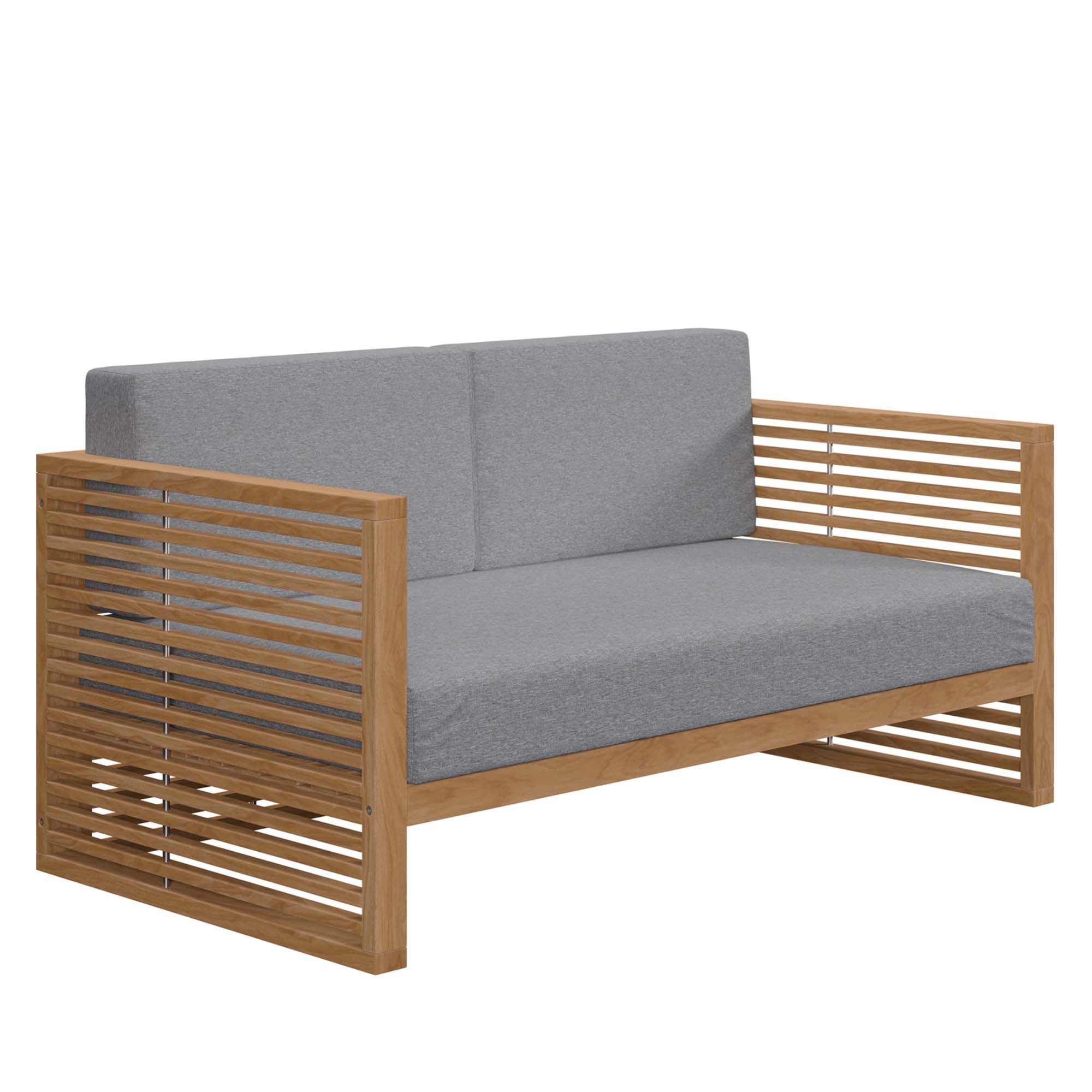 Barkley 3 Piece Teak Wood Outdoor Set Loveseat, Chair and Coffee Table