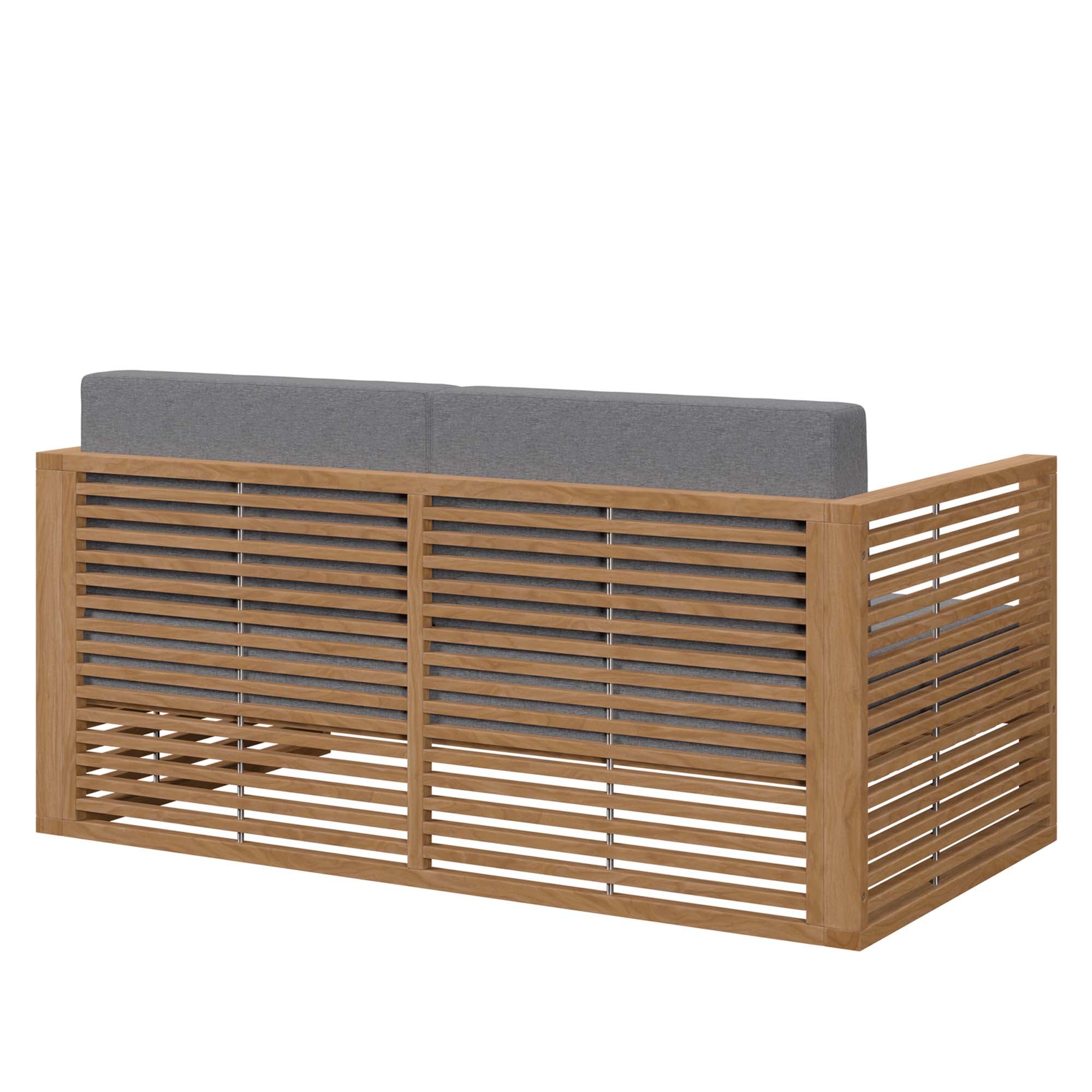 Barkley 3 Piece Teak Wood Outdoor Set Loveseat, Chair and Coffee Table