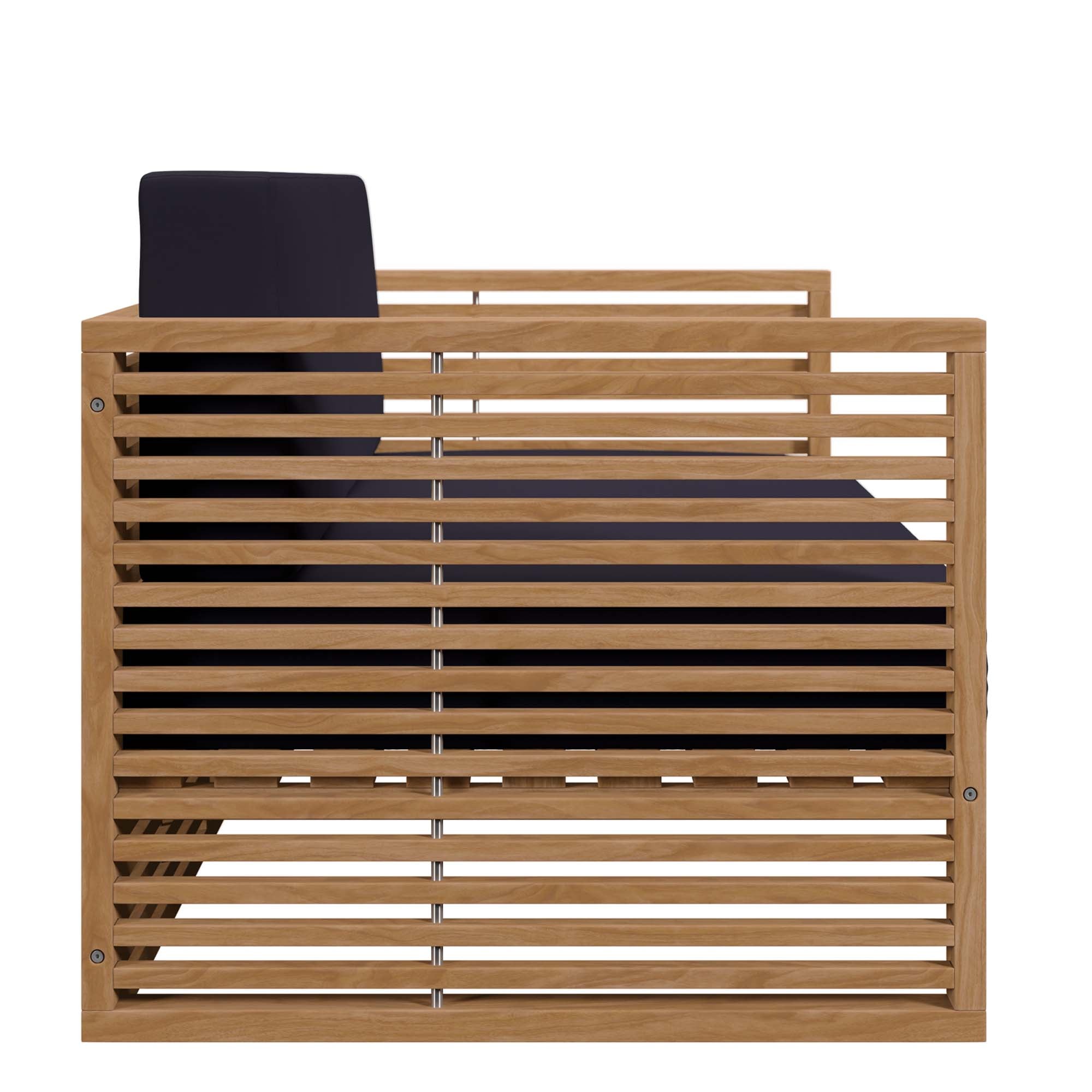 Barkley 3 Piece Teak Wood Outdoor Set Loveseat, Chair and Coffee Table
