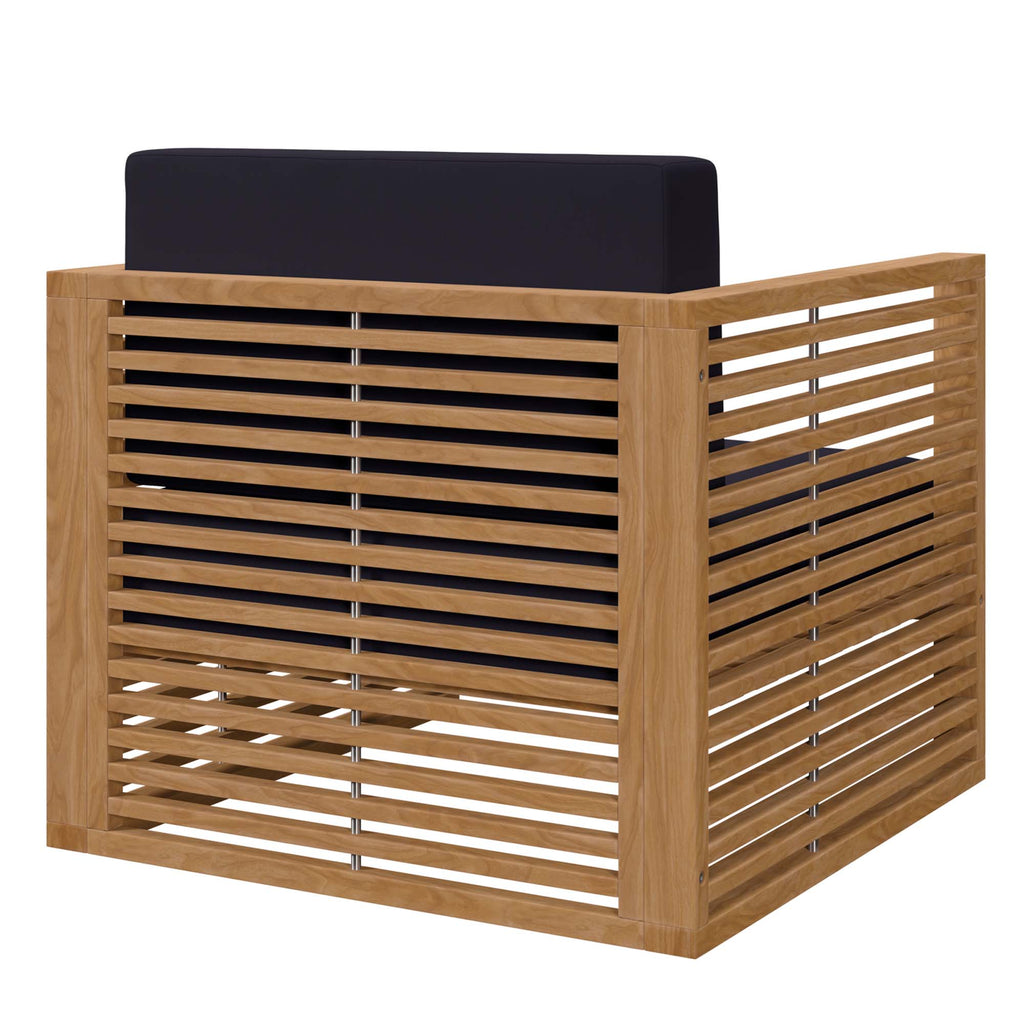 Barkley 3 Piece Teak Wood Outdoor Set Loveseat, Chair and Coffee Table