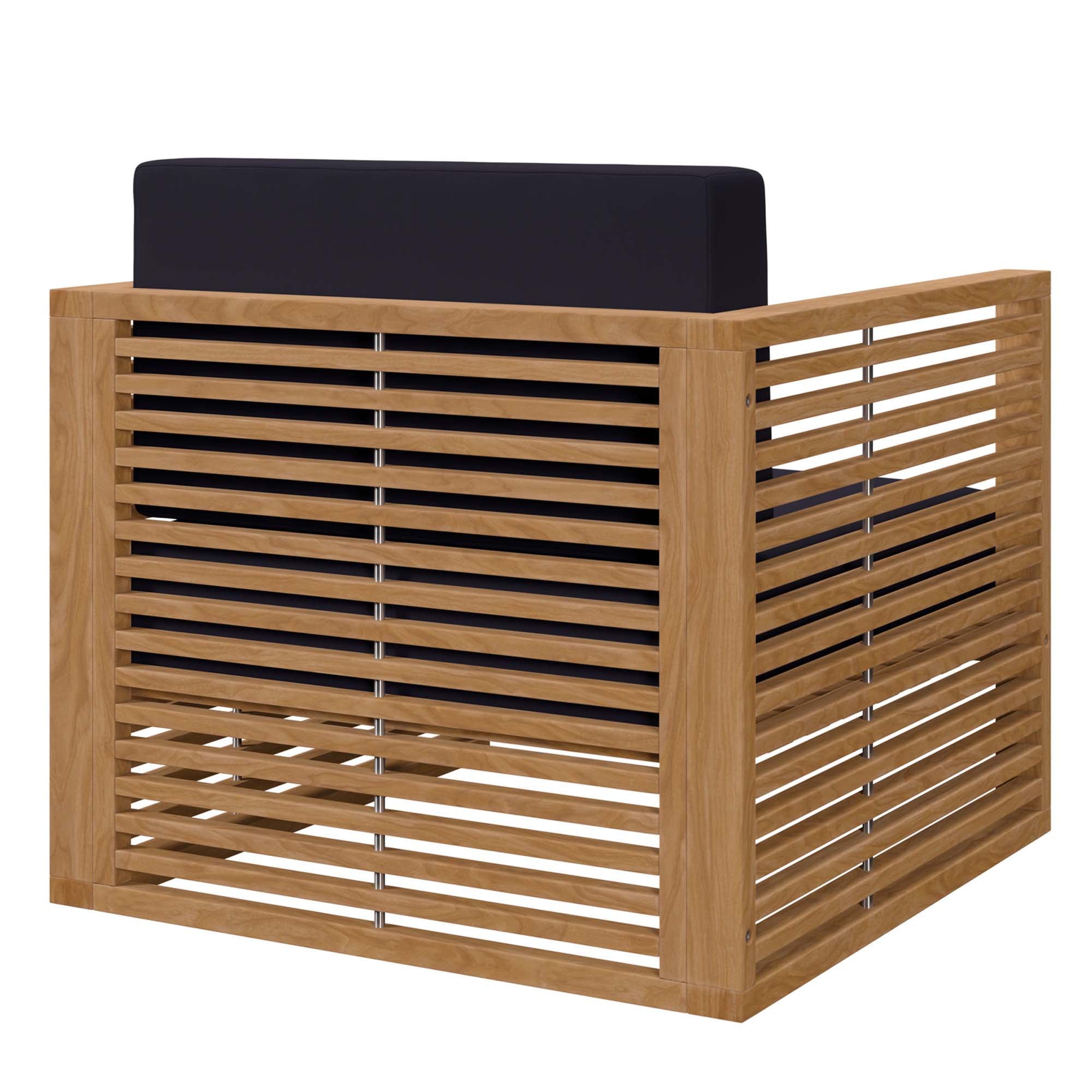 Barkley 3 Piece Teak Wood Outdoor Set Loveseat, Chair and Coffee Table