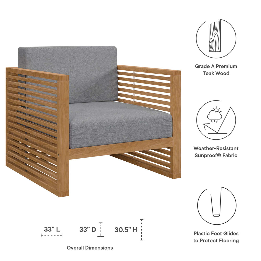 Barkley 3 Piece Outdoor Teak Set 2 Chairs and Side Table