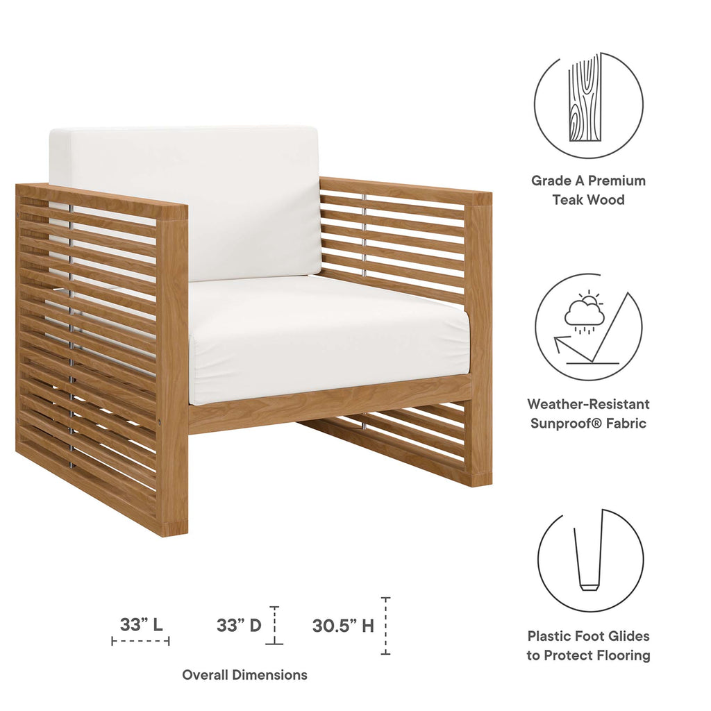 Barkley 3 Piece Outdoor Teak Set 2 Chairs and Side Table