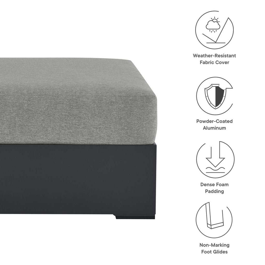 Tulsa Outdoor Powder Coated Aluminum Ottoman