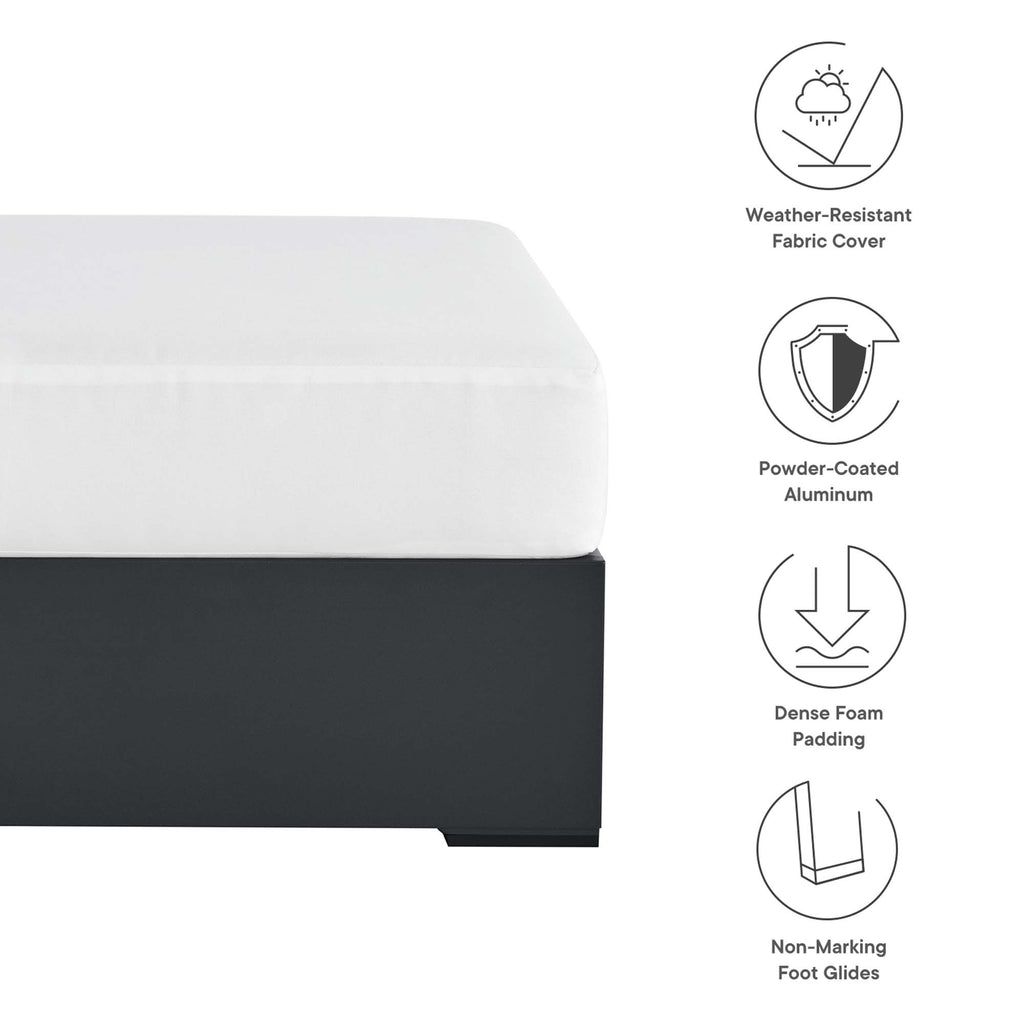 Tulsa Outdoor Powder Coated Aluminum Ottoman