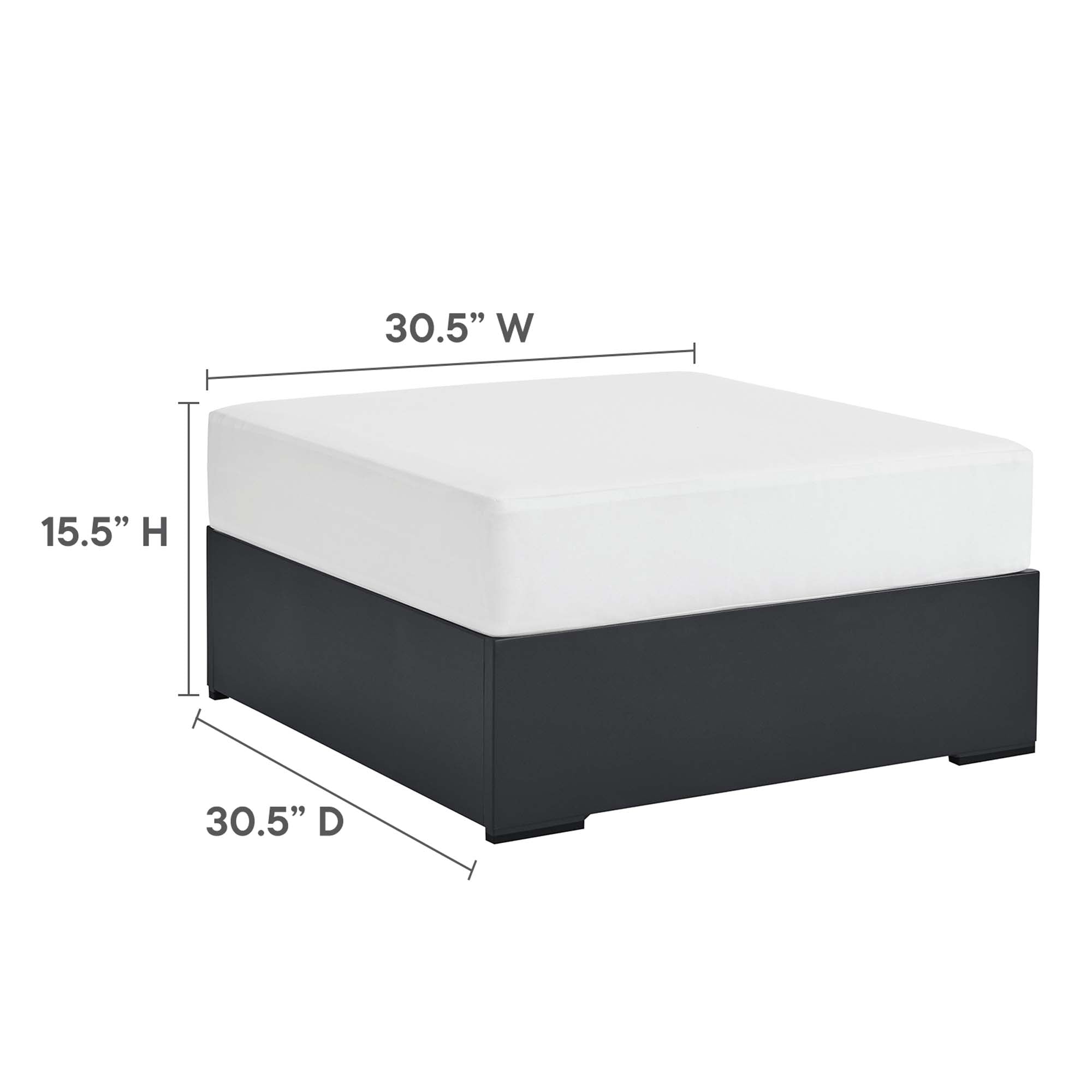 Tulsa Outdoor Powder Coated Aluminum Ottoman