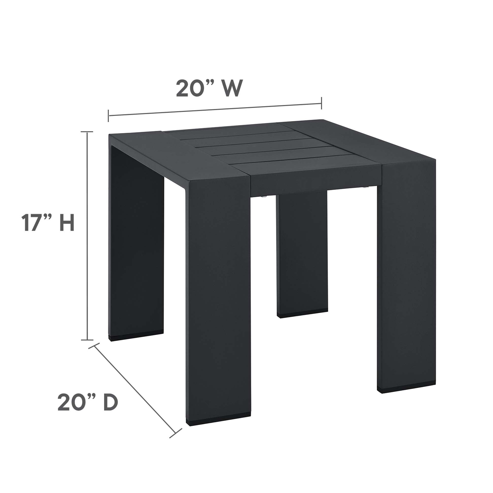 Tulsa Outdoor Powder Coated Aluminum End Table