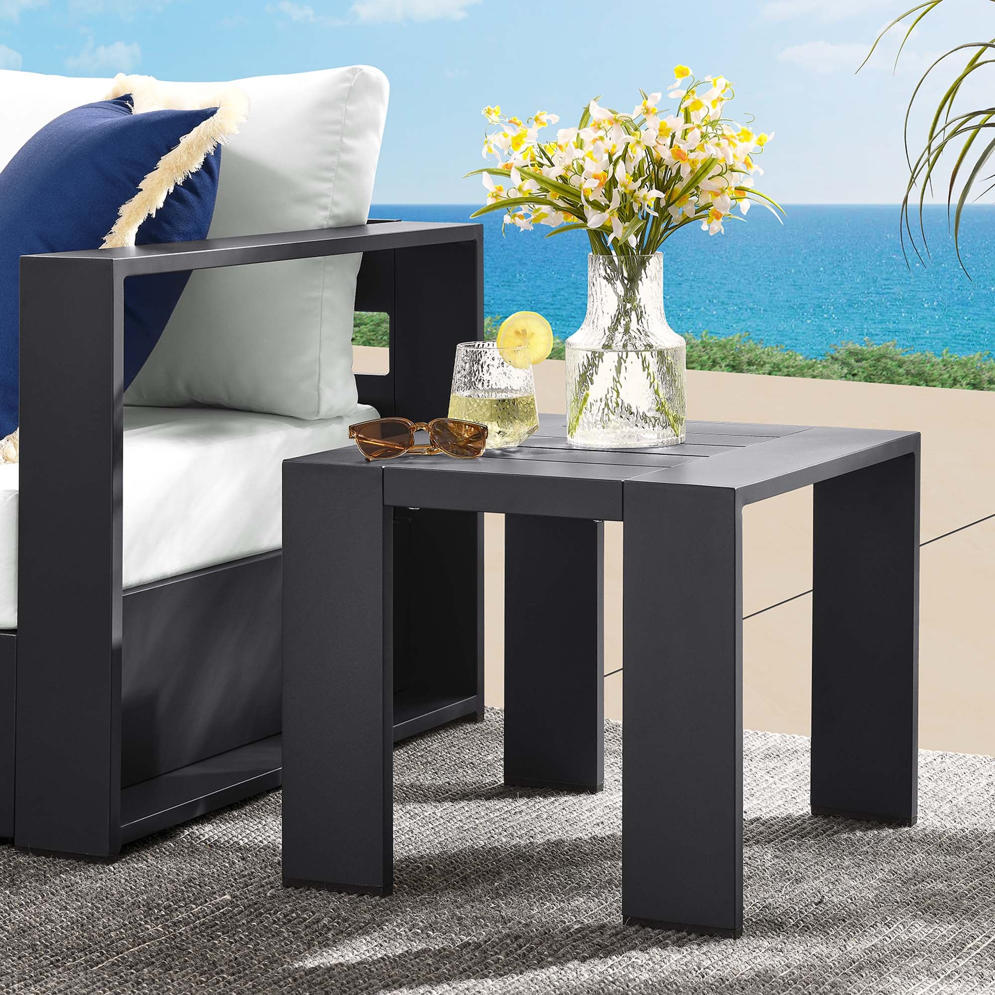 Tulsa Outdoor Powder Coated Aluminum End Table