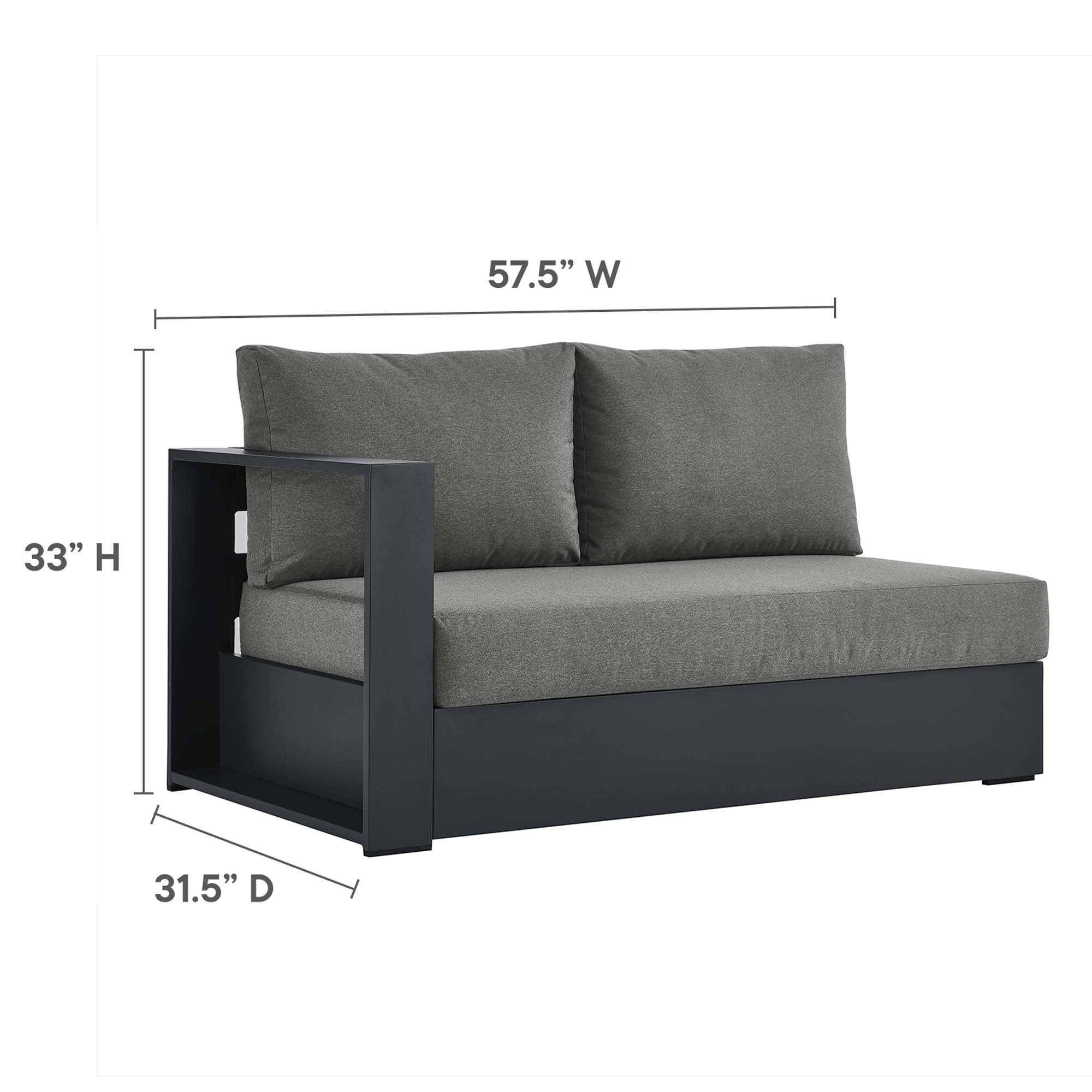 Tulsa 3 Piece Powder Coated Sectional Sofa