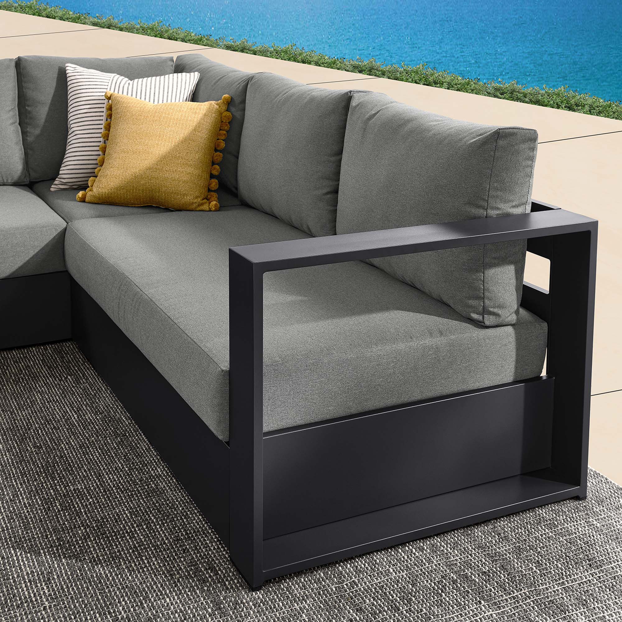 Tulsa 3 Piece Powder Coated Sectional Sofa