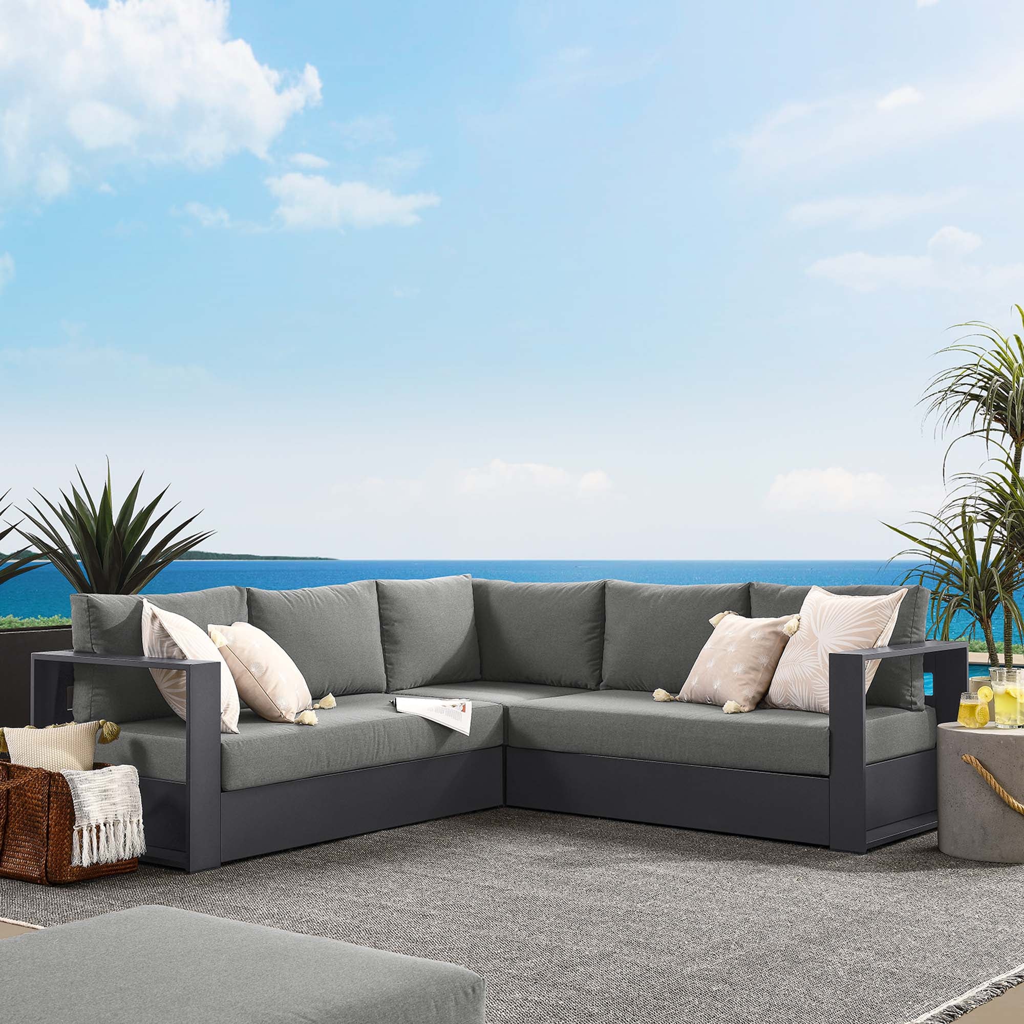 Tulsa 3 Piece Powder Coated Sectional Sofa