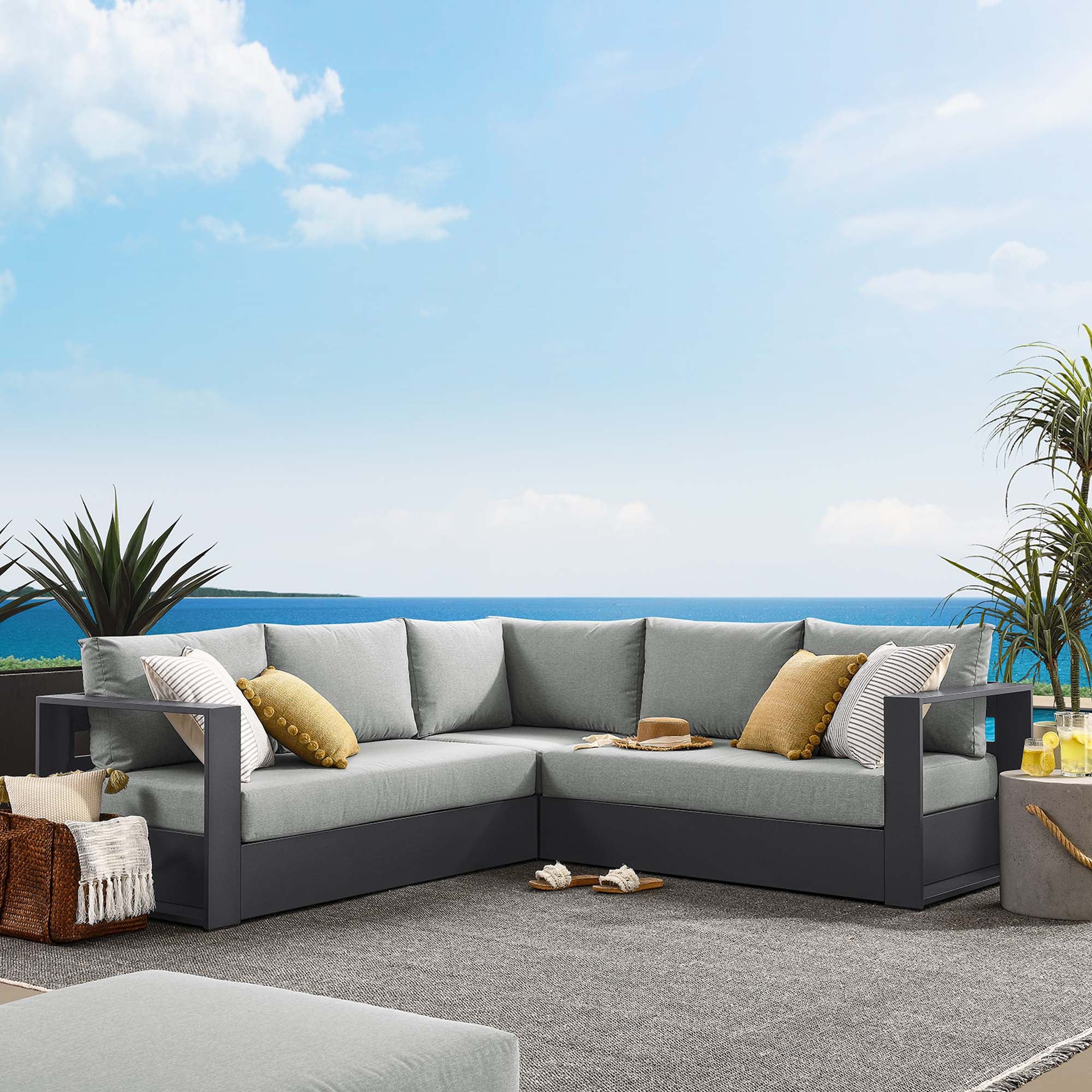 Tulsa 3 Piece Powder Coated Sectional Sofa