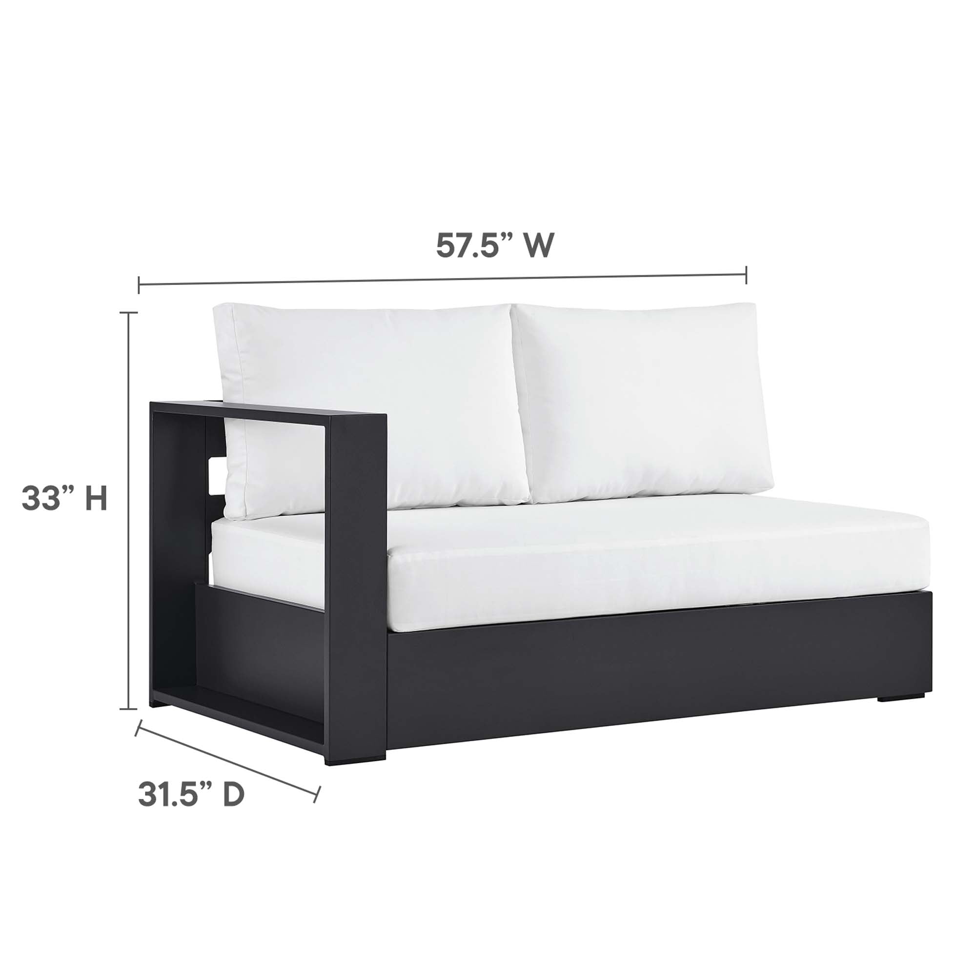 Tulsa 3 Piece Powder Coated Sectional Sofa