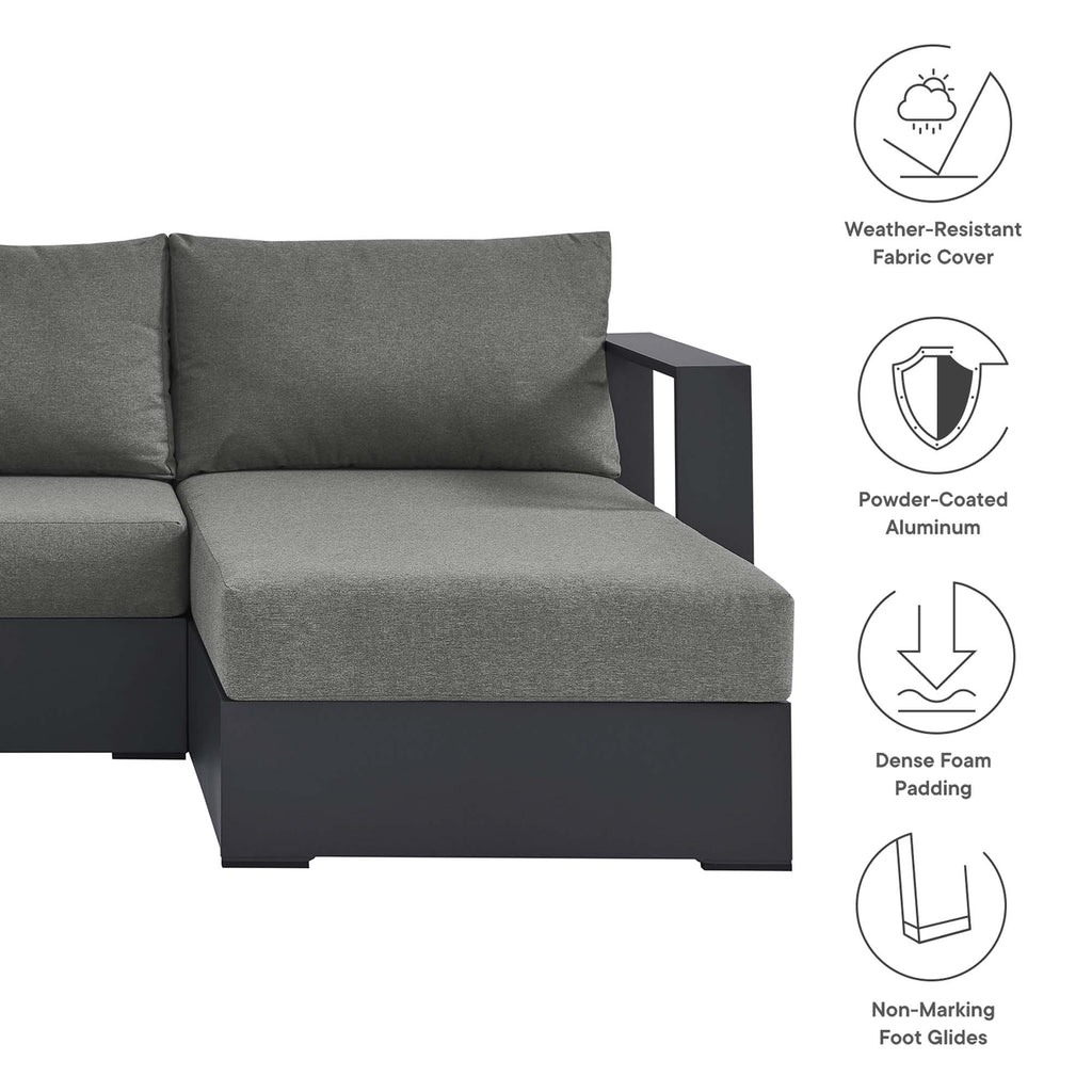 Tulsa 3 Piece Powder Coated Sectional Sofa Left Facing