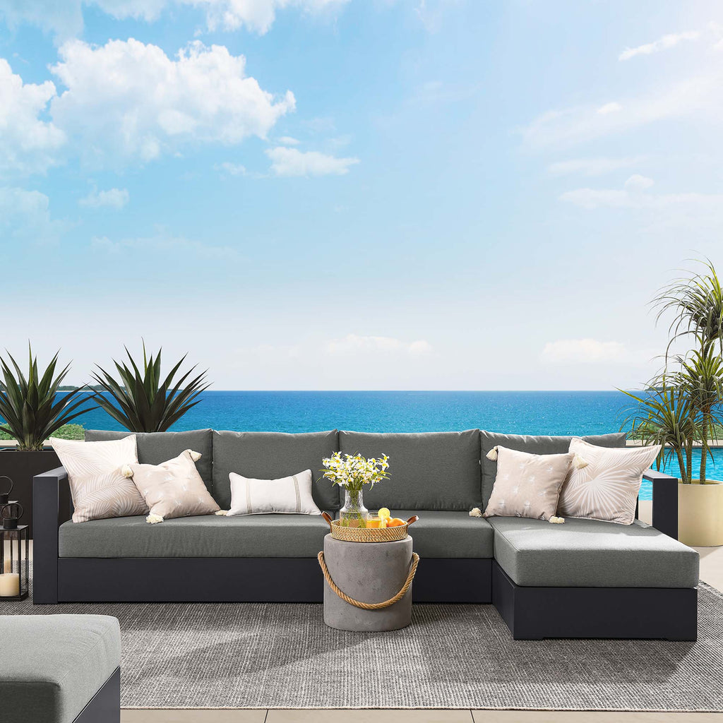 Tulsa 3 Piece Powder Coated Sectional Sofa Left Facing