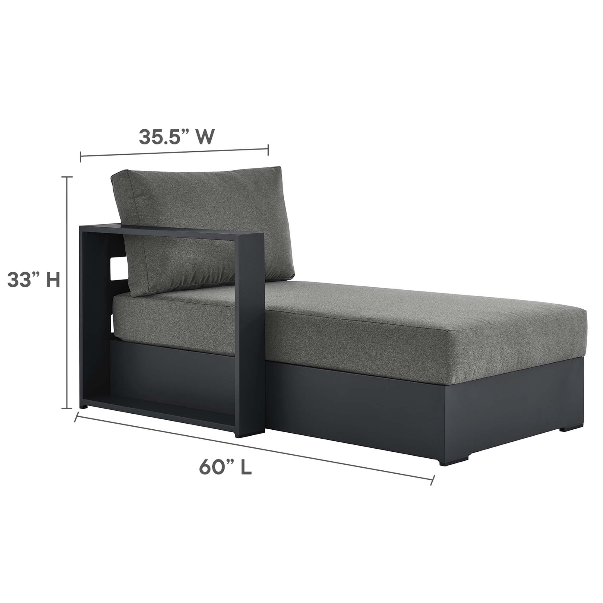 Tulsa 3 Piece Powder Coated Sectional Sofa Right Facing