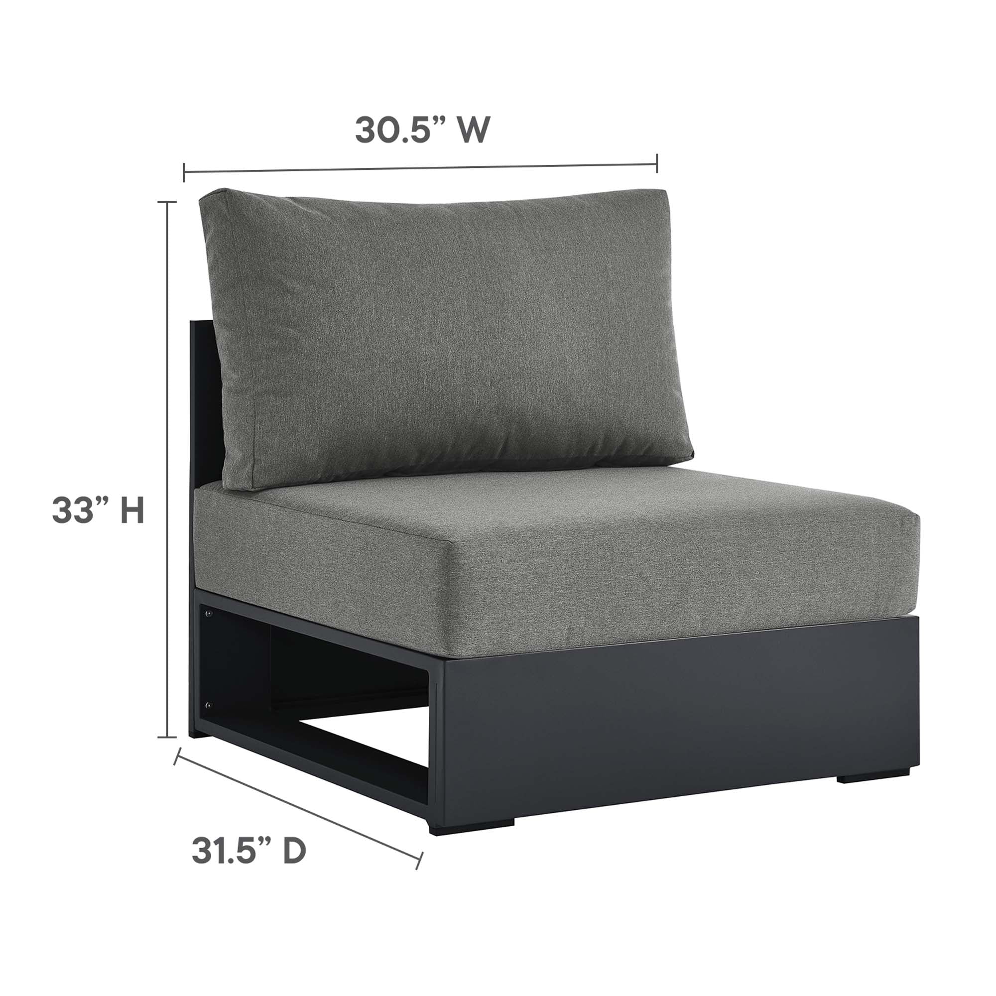Tulsa 3 Piece Powder Coated Sectional Sofa Right Facing