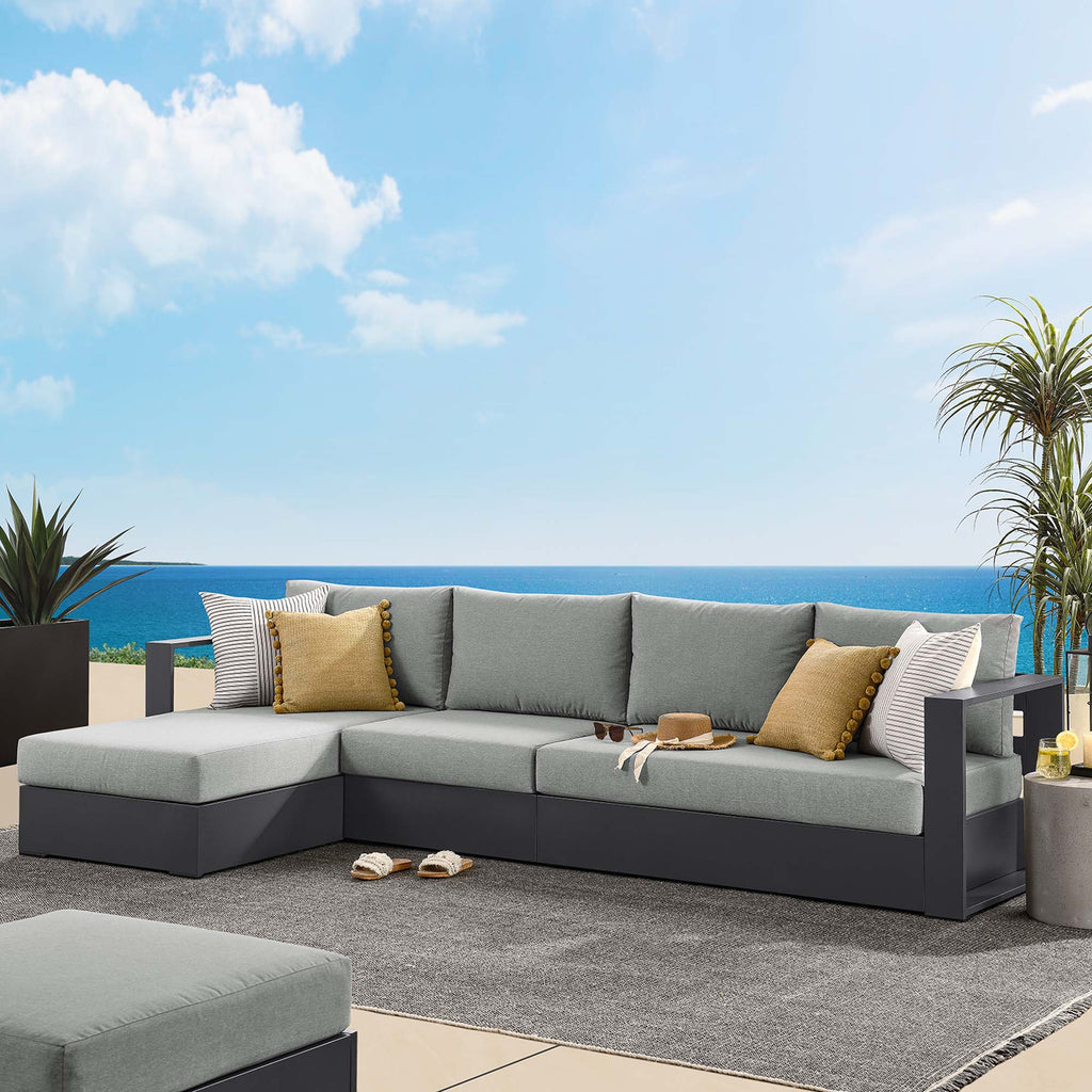 Tulsa 3 Piece Powder Coated Sectional Sofa Right Facing